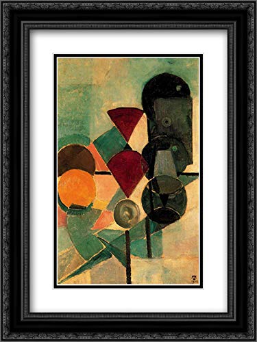 Theo van Doesburg Composition II (Still Life) - 18x24 Inch Black Ornate Framed Art Print with Double Mat - Museum Quality Wall Decor for Living Room, Office & Gallery Display