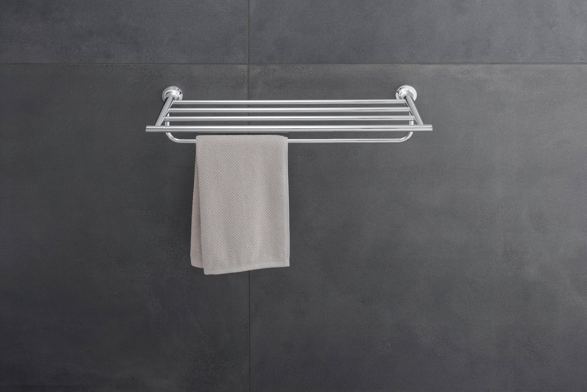 Duravit Starck T Towel Shelf Chrome - Premium Bathroom Towel Holder for Modern Homes - Perfect for Showers, Spas & Luxury Bathrooms