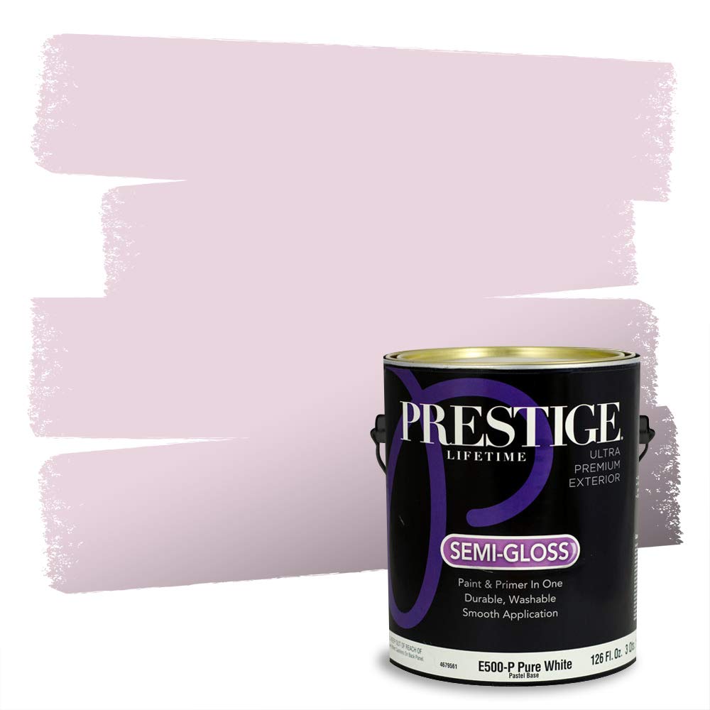 PRESTIGE Exterior Paint & Primer in One - 1 Gallon, Awareness Pink Semi-Gloss Finish | Weather-Resistant for Home, Fence & Outdoor Projects