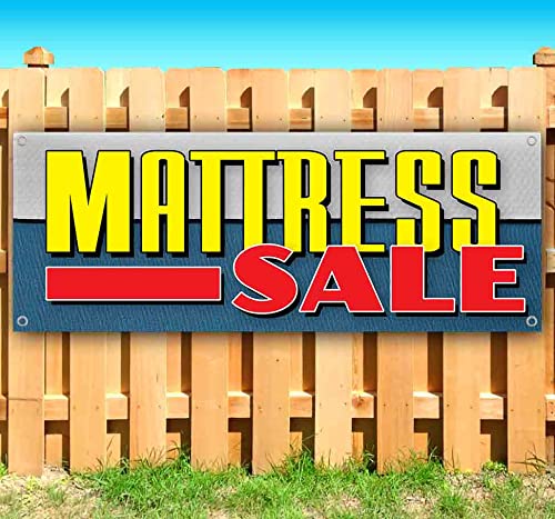 13 oz Heavy-Duty Vinyl Mattress Sale Banner - Non-Fabric Single-Sided with Metal Grommets - Perfect for Retail Stores, Clearance Events & Bedding Promotions