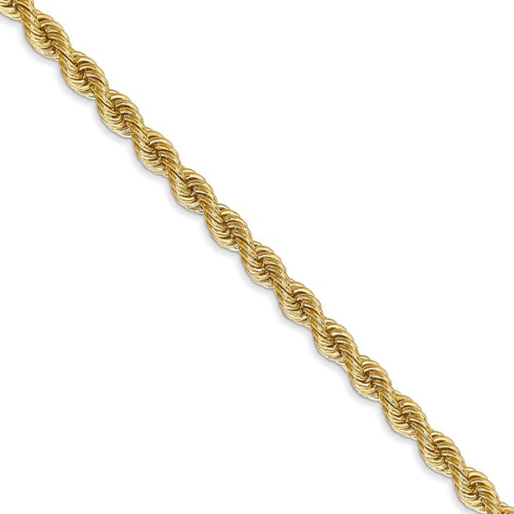 The Black Bow 3.65mm 14k Yellow Gold Handmade Solid Rope Chain Necklace - Perfect for Everyday Wear, Gifts, and Special Occasions
