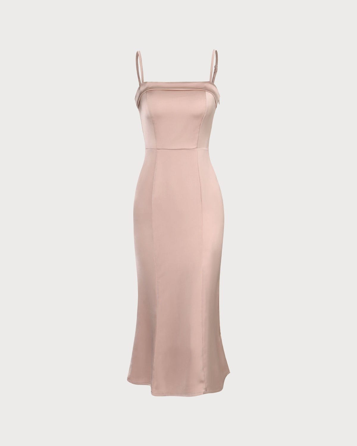 Elegant Pink Satin Bodycon Cami Midi Dress for Women - Perfect for Cocktail Parties, Date Nights & Special Occasions