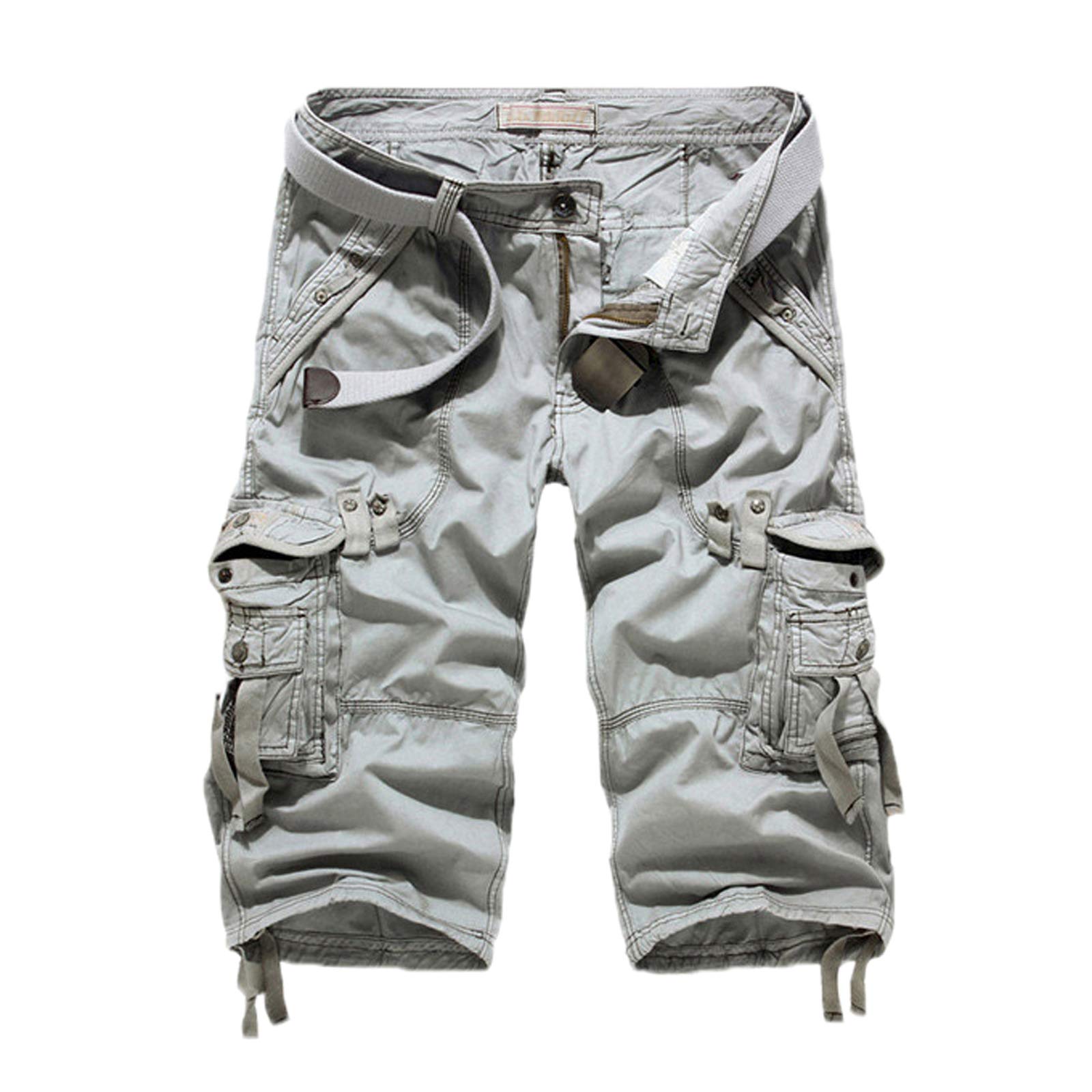 Men's Retro Casual Combat Cargo Shorts - Cotton Baggy Cropped Pants with Pockets | Perfect for Outdoor Adventures, Streetwear & Summer Fashion