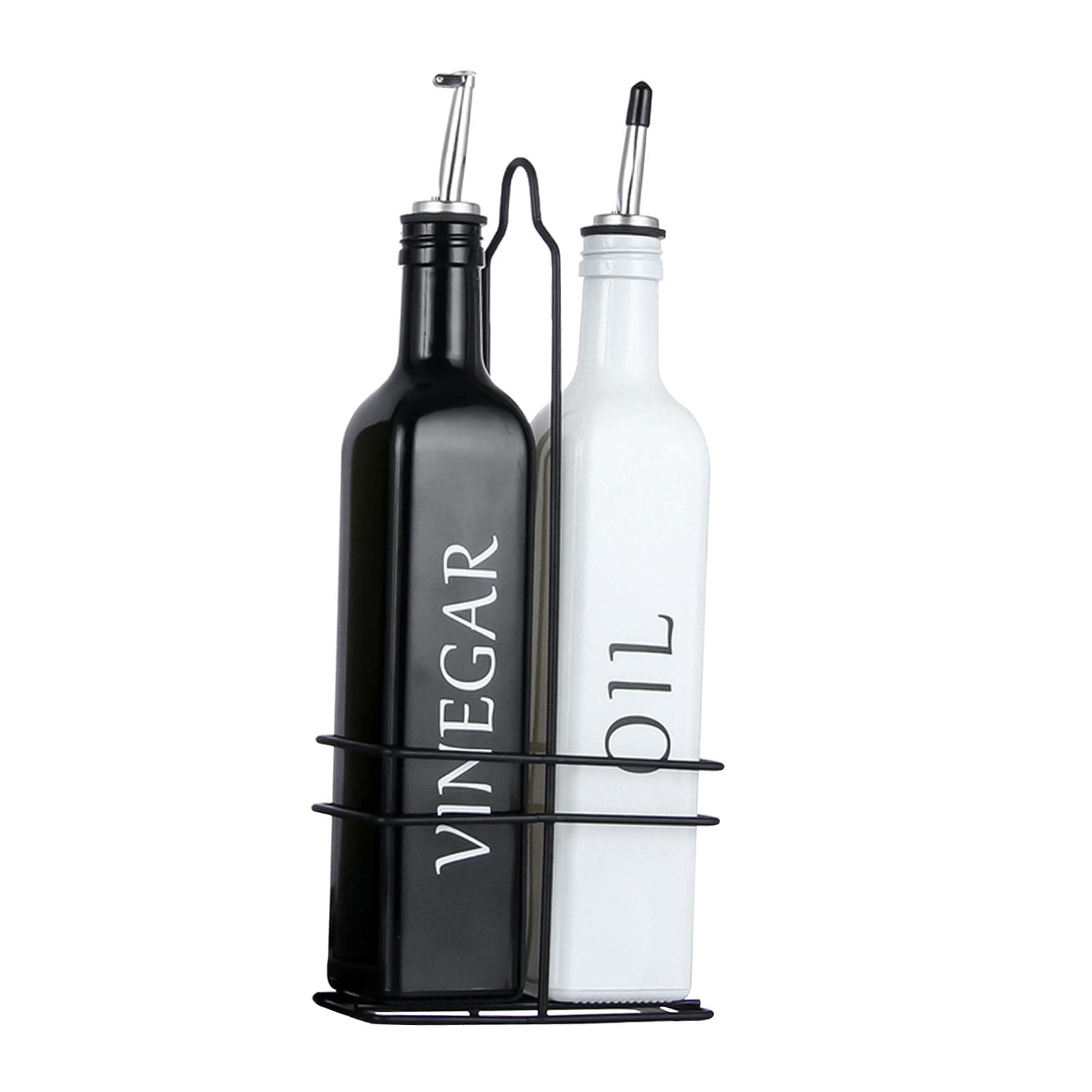 Premium Olive Oil Dispenser Set with 2 Spouts - Rustic Farmhouse Kitchen Essential for Cooking, Salad Dressing & Gourmet Meal Preparation