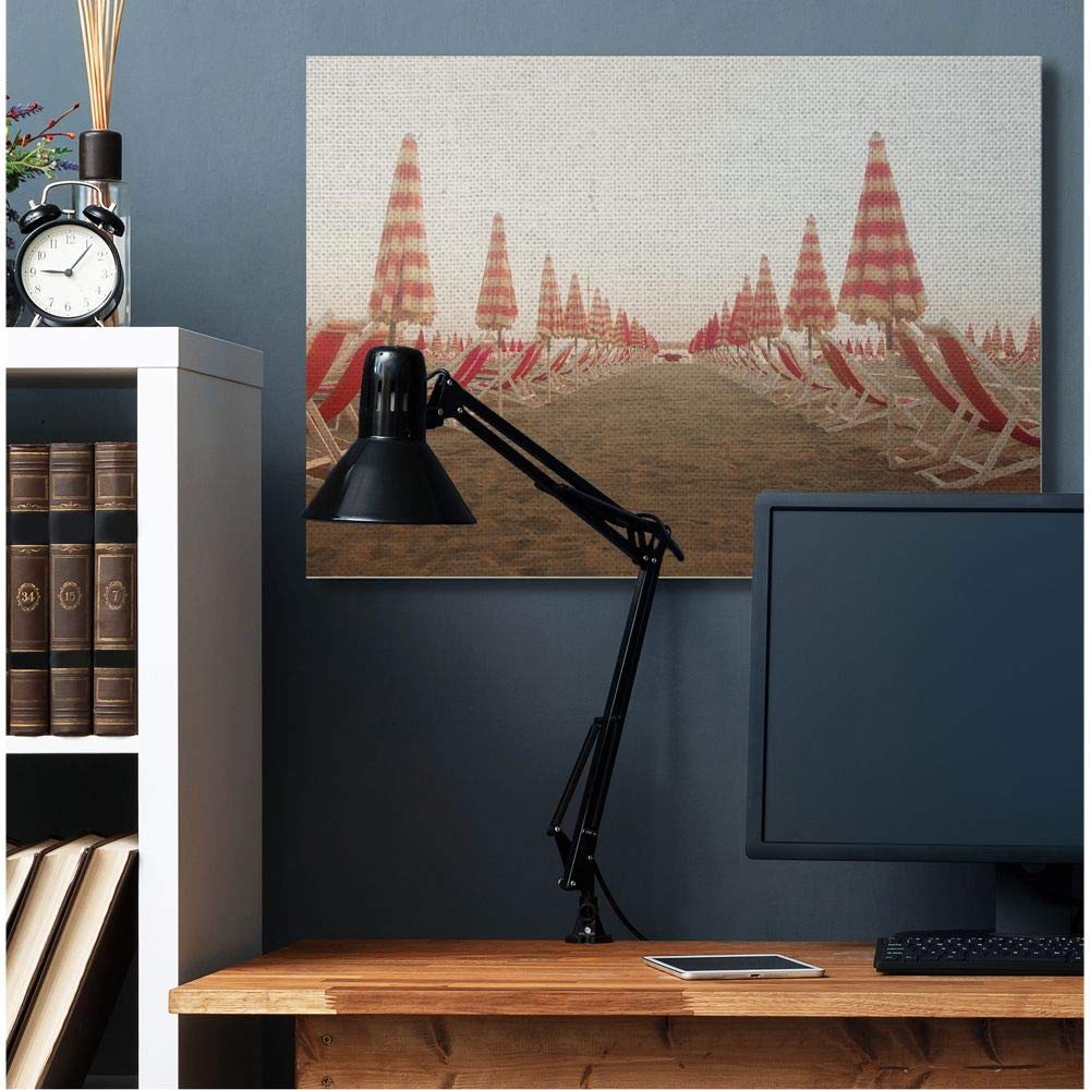 Stupell Industries Symmetric Beach Chairs on Sand Red Tan Photograph Wall Art - 36