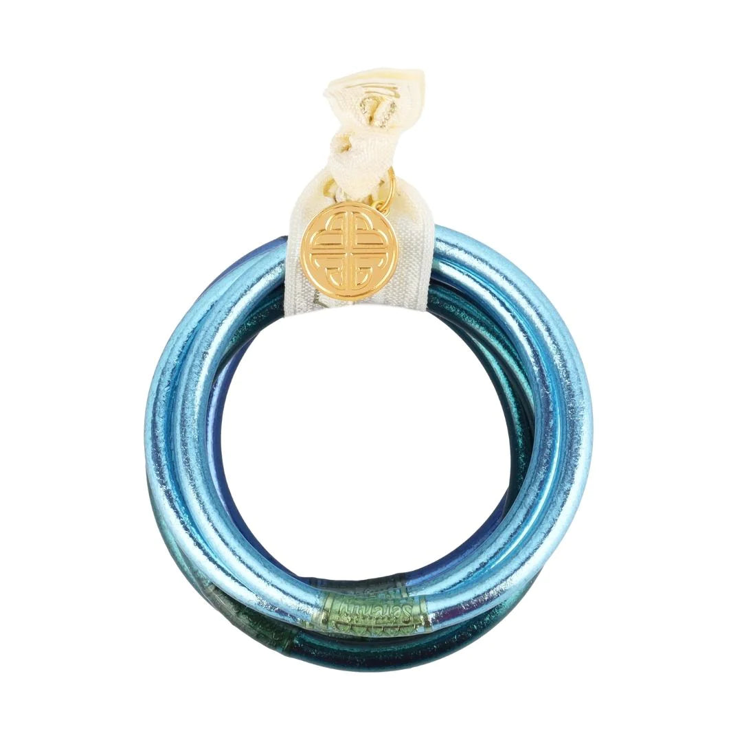 BuDhaGirl All Weather Bangles Set of 6 - Waterproof & Durable Ocean-Inspired Bracelets for Beach, Travel, and Everyday Wear