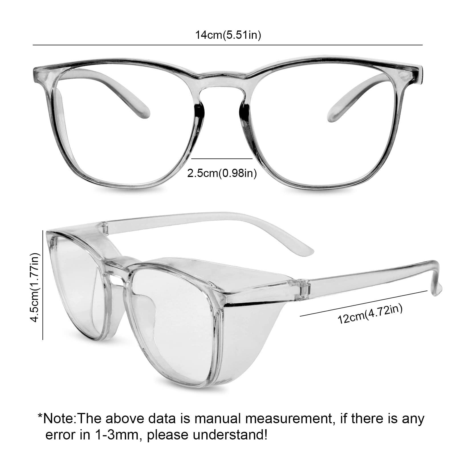 Clear Lightweight Safety Glasses with Side Shields - ANSI Certified Protective Eyewear for Men & Women - Perfect for Construction, Woodworking, and DIY Projects