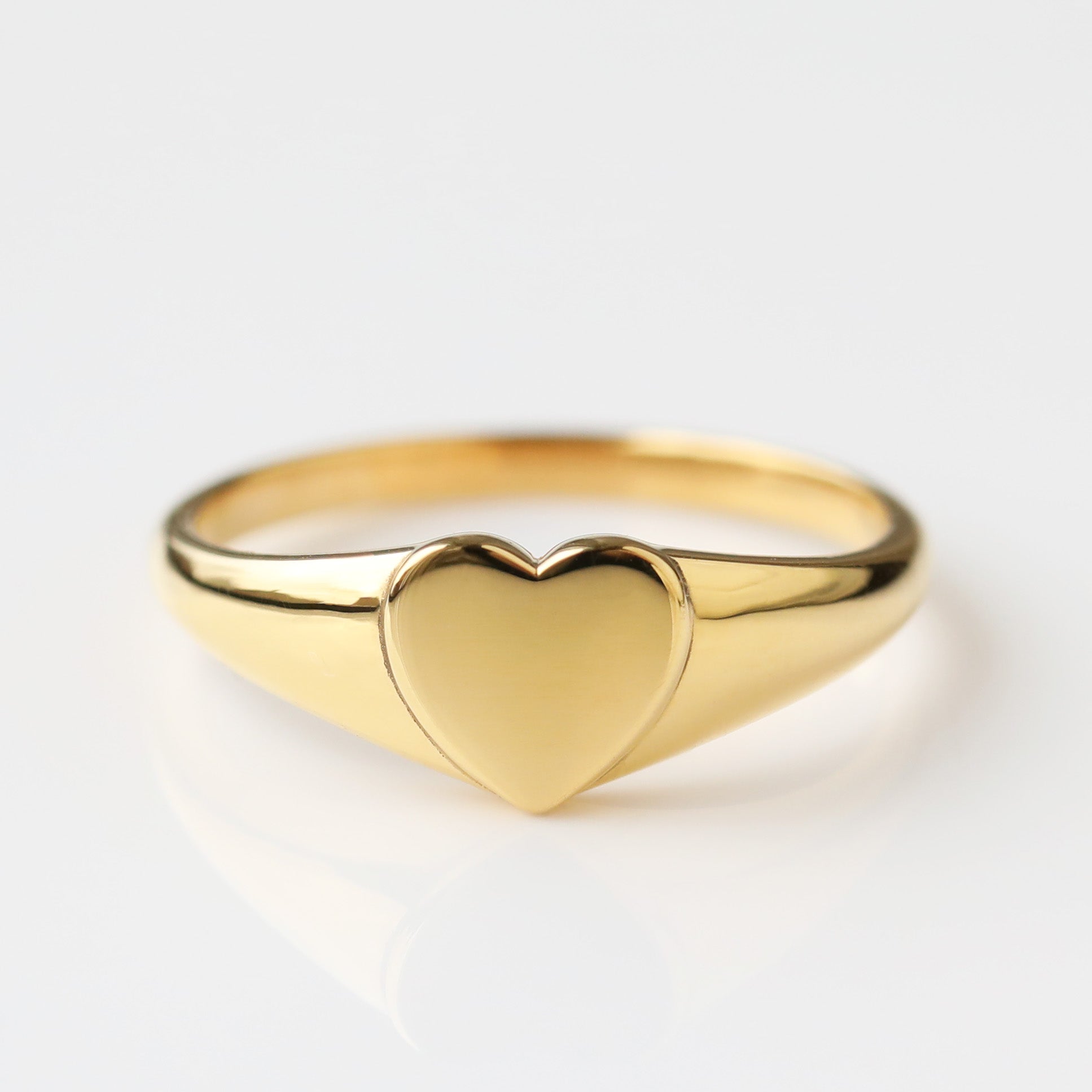 Personalized Engravable Signet Ring with Heart Design - Custom Name & Date Jewelry for Women, Men - Perfect for Anniversaries, Weddings & Gifts