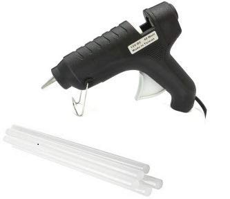 Shomex 40W Black Hot Glue Gun Kit with 5 Glue Sticks - 11mm Nozzle for DIY Crafts, Home Decor, Woodworking & Repairs - Perfect for Arts, Scrapbooking & School Projects