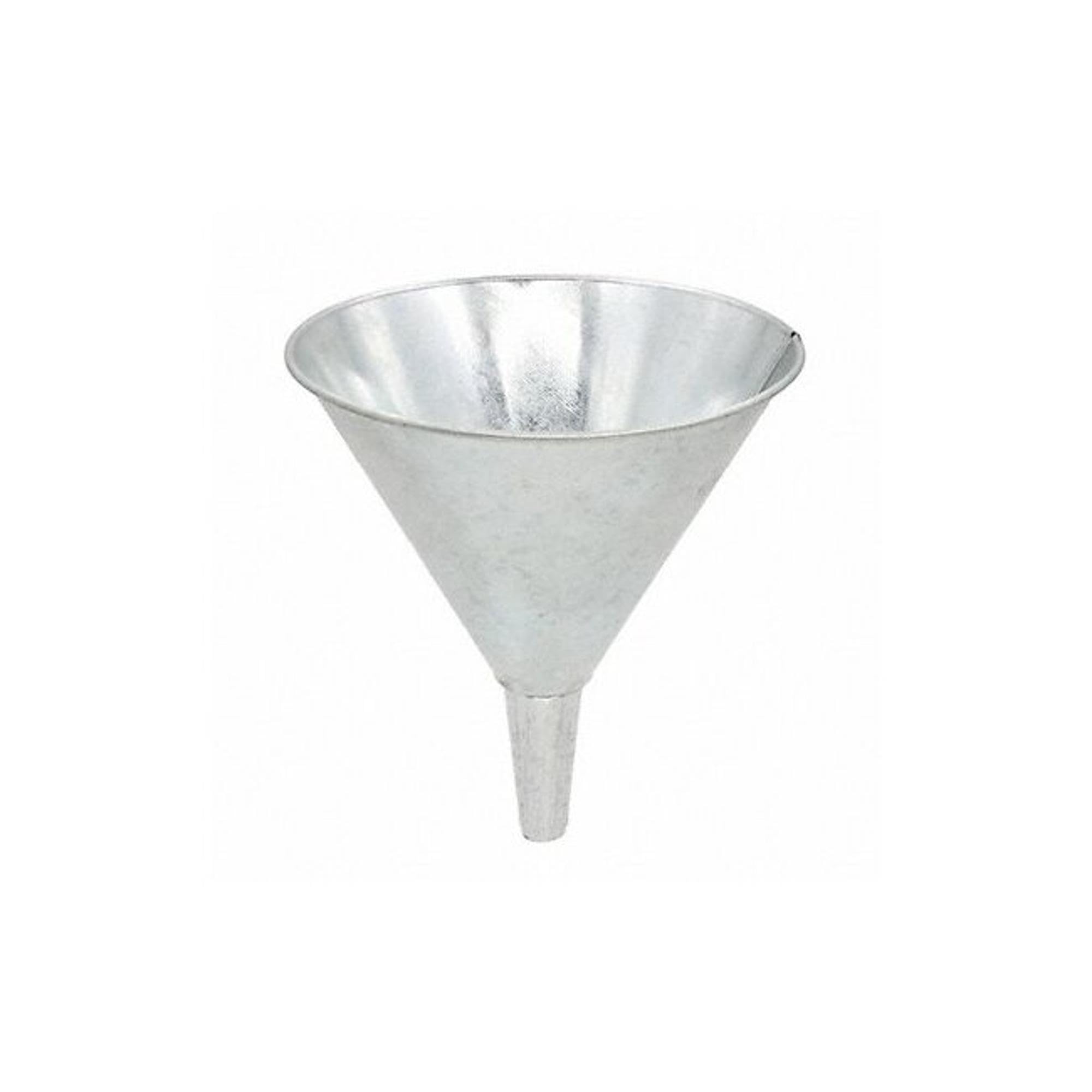 LubriMatic 75-012 Galvanized Steel Utility Funnel - 56 Ounce Capacity - Heavy Duty Oil Funnel for Automotive, Motorcycle, Lawn Mower & DIY Projects - Durable Metal Funnel for Gasoline, Oil & Fluids