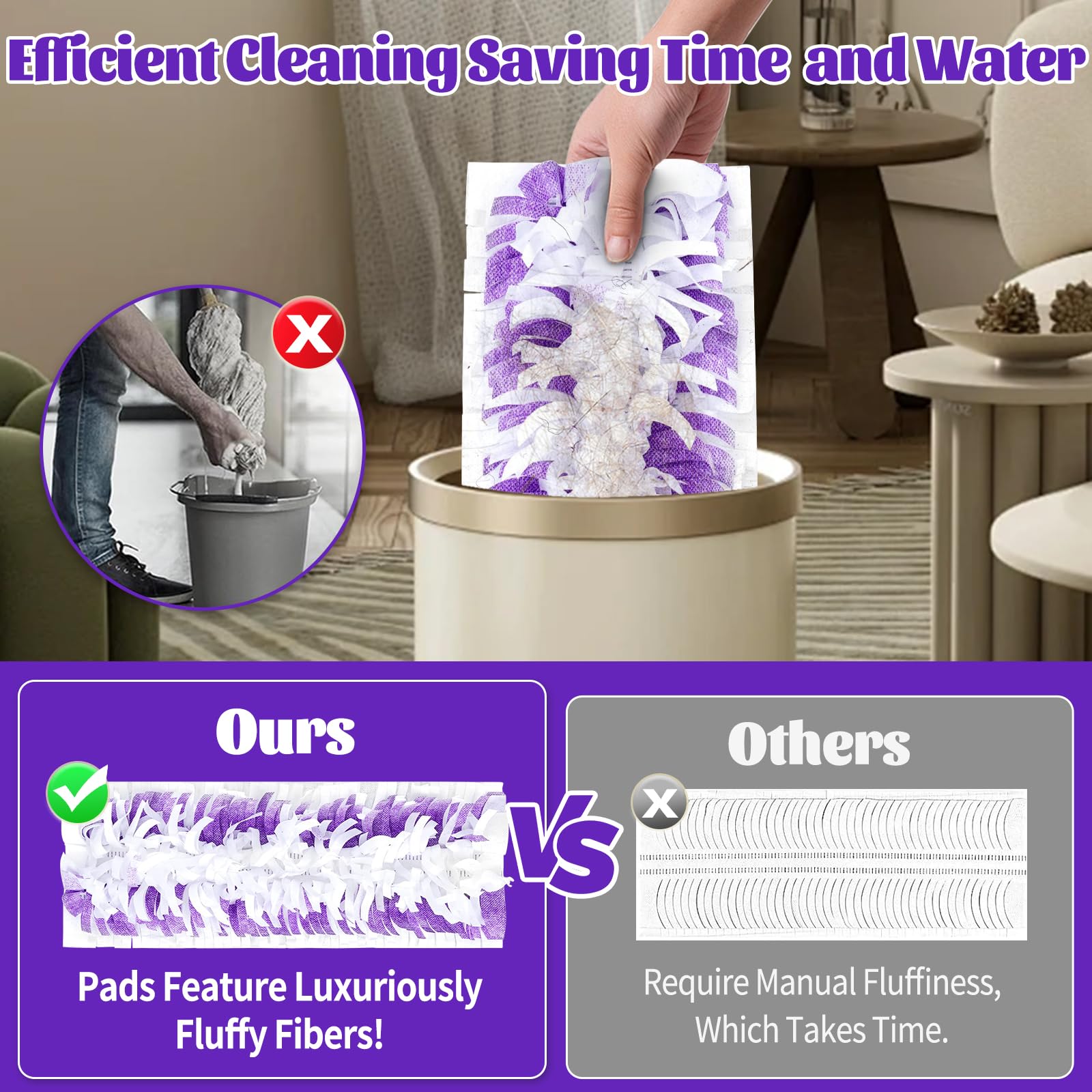 20 Pack Disposable Mop Pads - Compatible with Swiffer Power Mop, Multi-Surface Wet/Dry Floor Cleaning Refills - Perfect for Hardwood, Tile & Laminate Floors in Homes & Offices