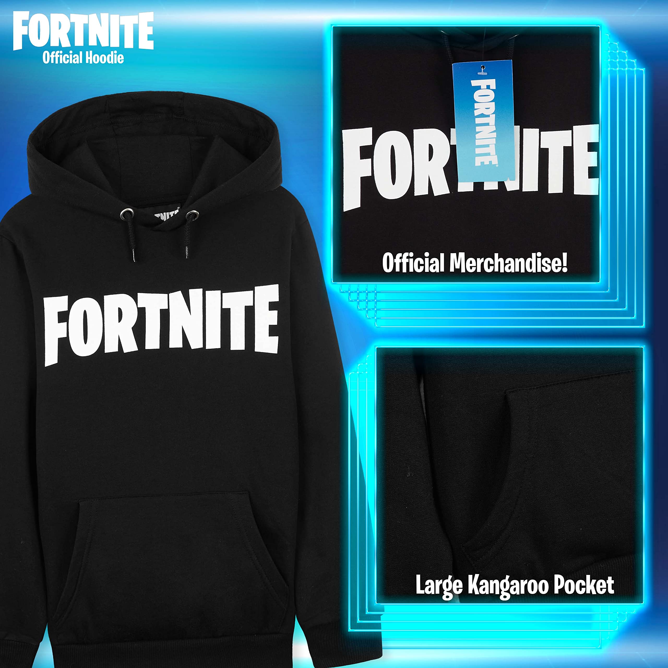 Official FORTNITE Hoodie for Boys & Kids - Gaming Jumper Sweatshirt | Perfect Gift for Gamers | Wear for Gaming Parties & School