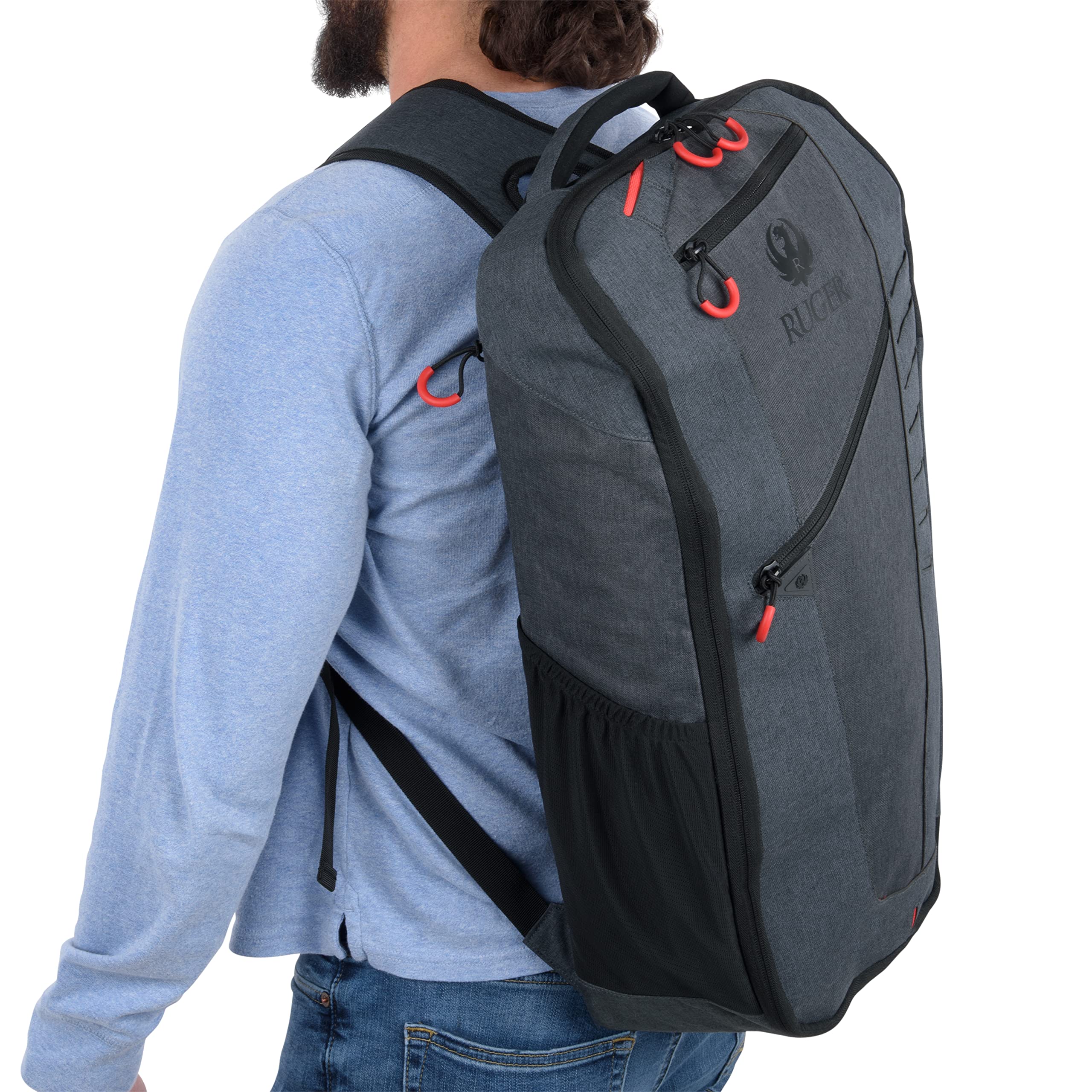 Allen Company Ruger 10/22 Takedown Rifle Backpack - Fits Ruger PC Carbine & 10/22 Takedown Models - Tactical Shooting Range Accessories Storage - Dual Water Bottle Pockets - Gray/Charcoal - Perfect for Range Days & Outdoor Hunting Adventures