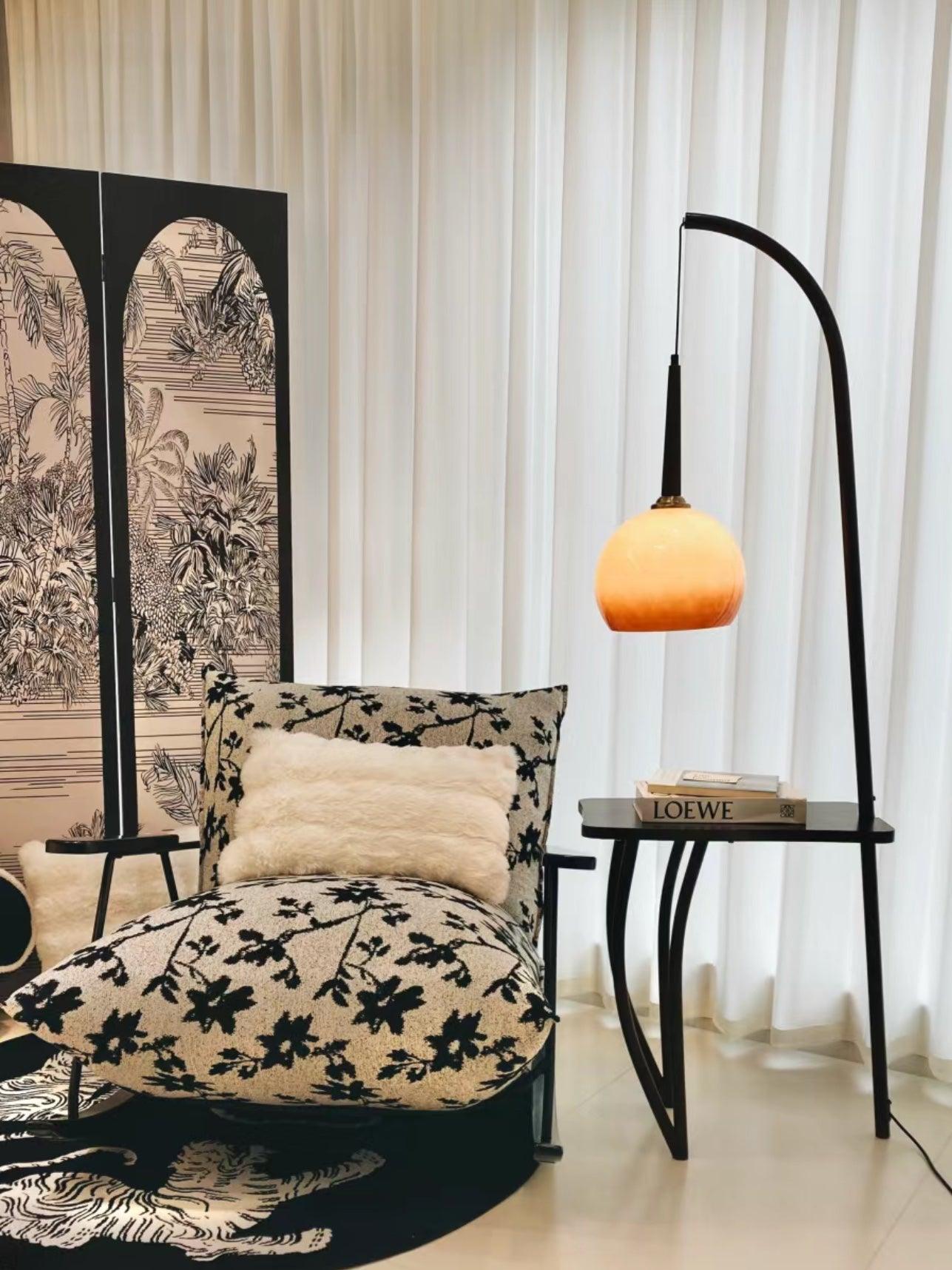 Modern Cantilever Wood Accent Floor Lamp - Adjustable Reading Light for Living Room, Bedroom & Office - Warm Ambient Lighting for Home Decor