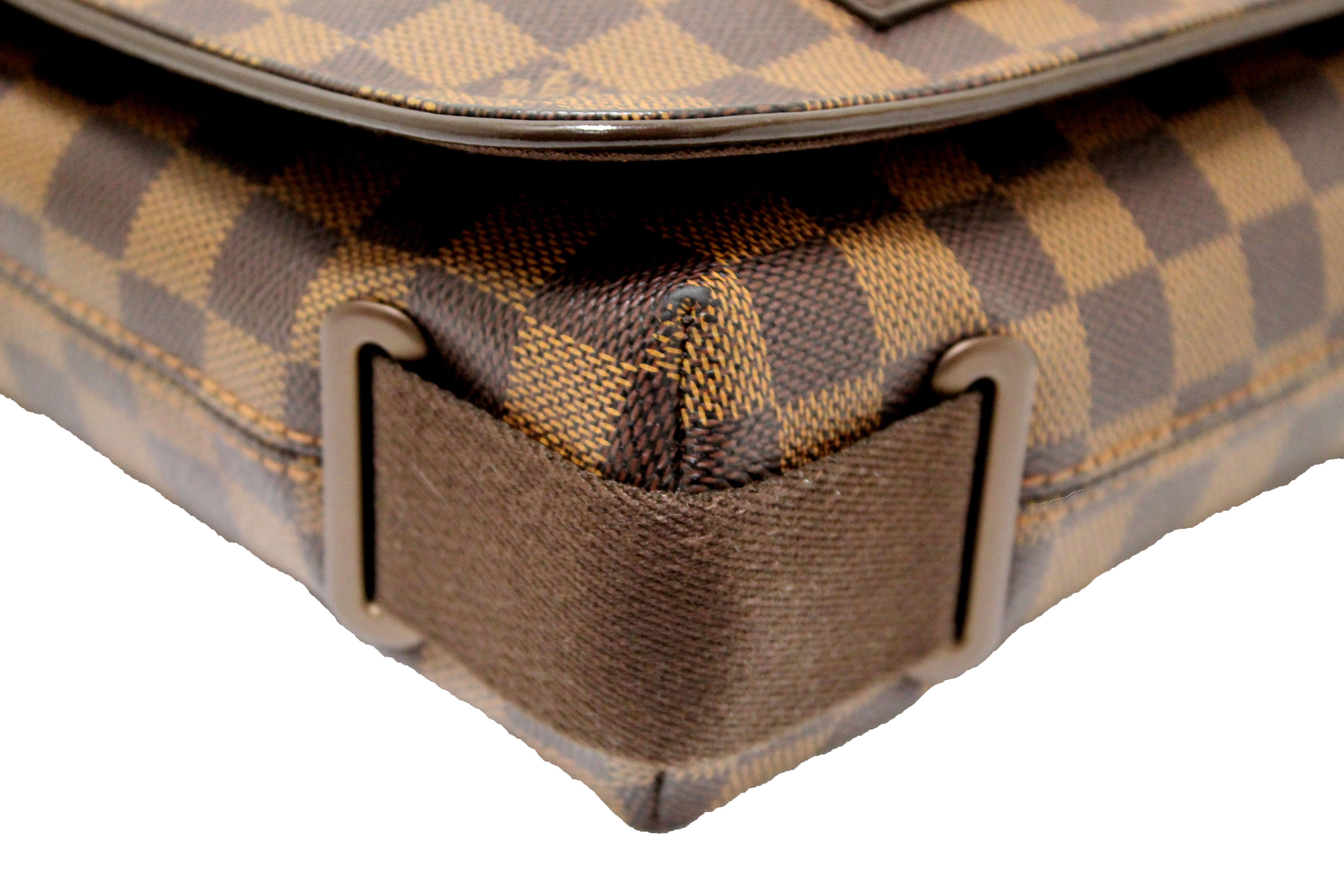 Authentic Louis Vuitton Damier Ebene Brooklyn PM Messenger Crossbody Bag for Women - Luxury Leather Shoulder Bag for Work, Travel & Everyday Use