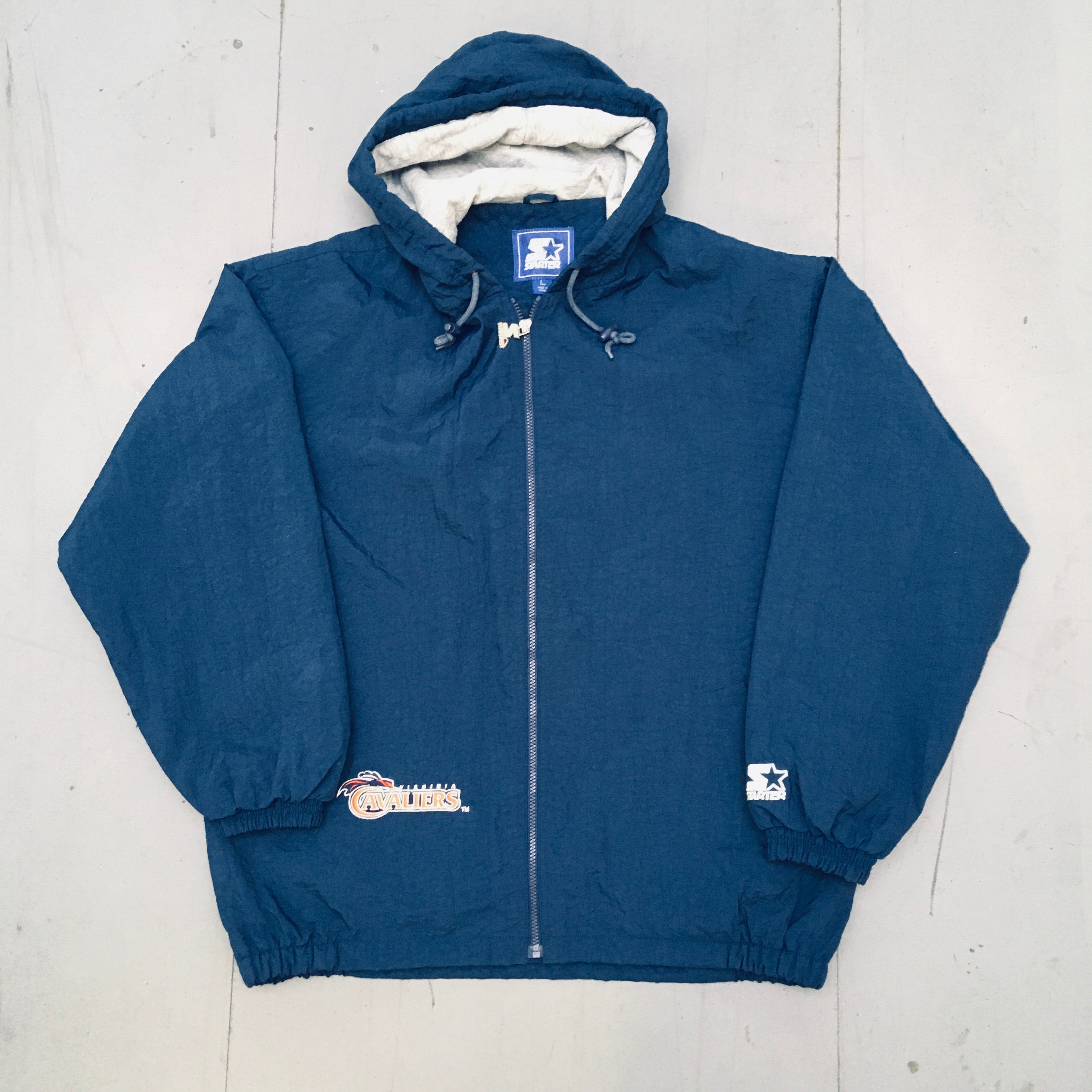 1990s Virginia Cavaliers Starter Full-Zip Stadium Jacket - Size L | Vintage UVA Basketball Jacket for Men & Women | Perfect for Game Day, Tailgating & Retro Fashion