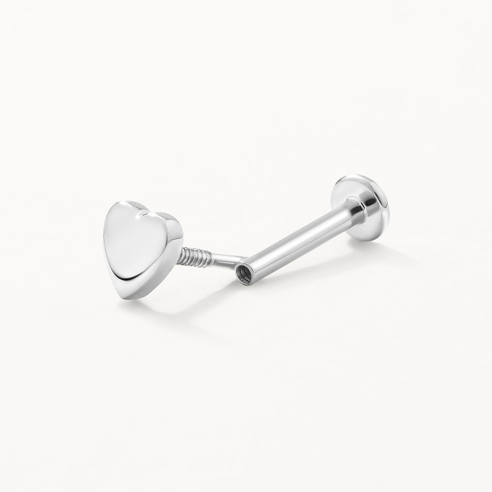 Micro Heart Helix Single Stud Earring in Sterling Silver - Perfect for Cartilage Piercing, Everyday Wear & Gift Giving