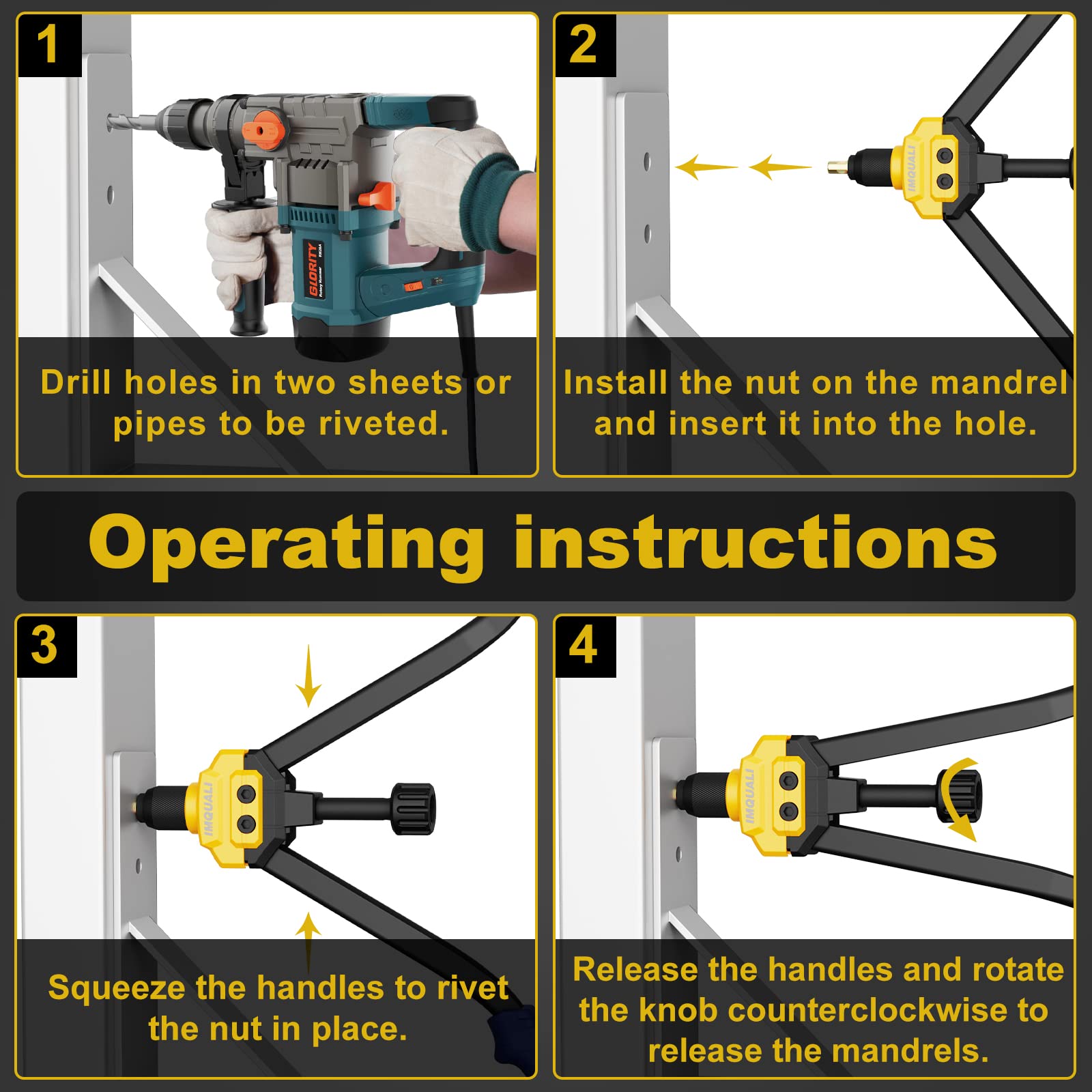 Heavy Duty Rivet Nut Tool Kit - 16