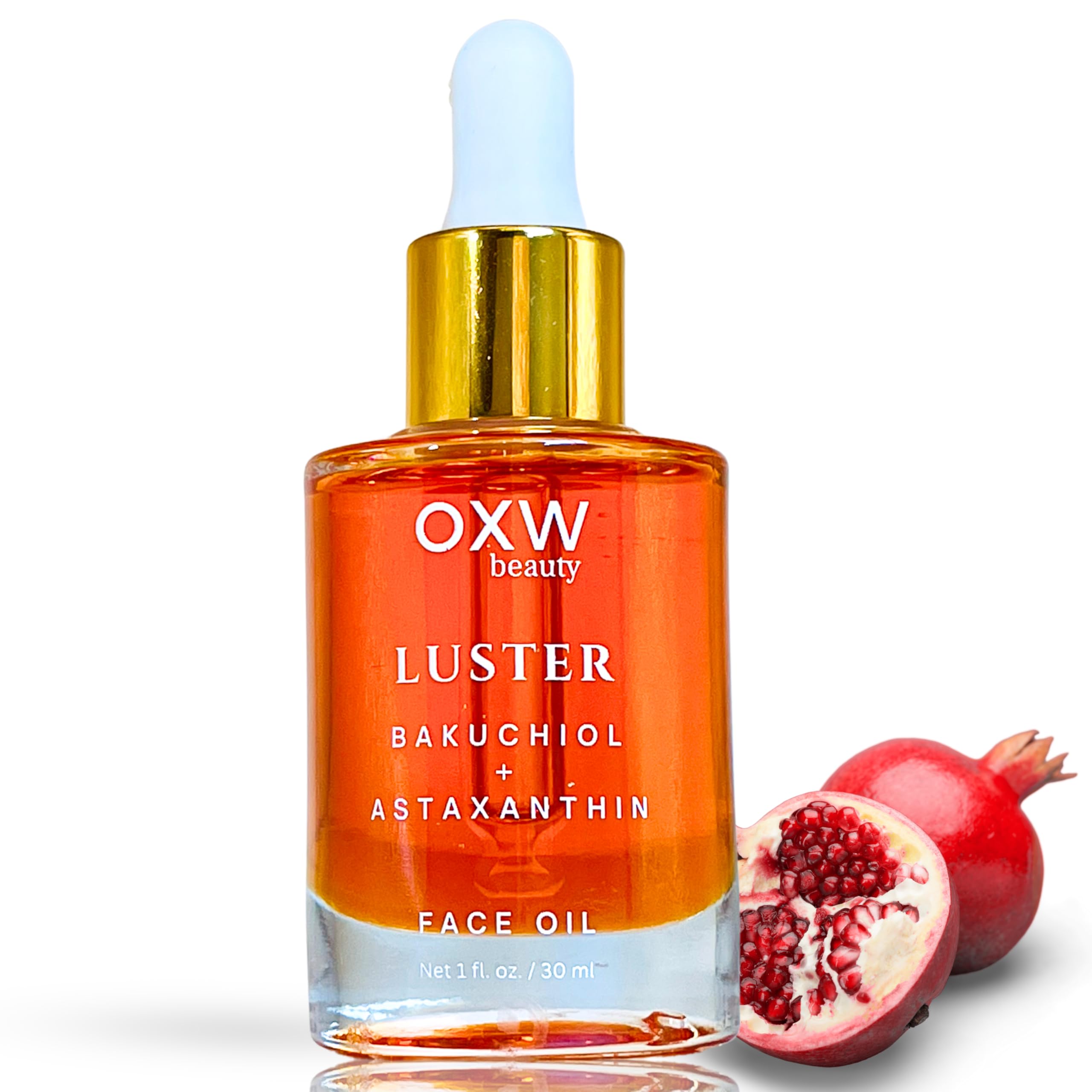 Luster Bakuchiol Oil Serum - Natural Retinol Alternative for Anti-Aging | Superfood Face Oil with Bakuchiol, Astaxanthin, Rosehip & Pomegranate Oils | Hydrating & Brightening Skincare for Daily Use