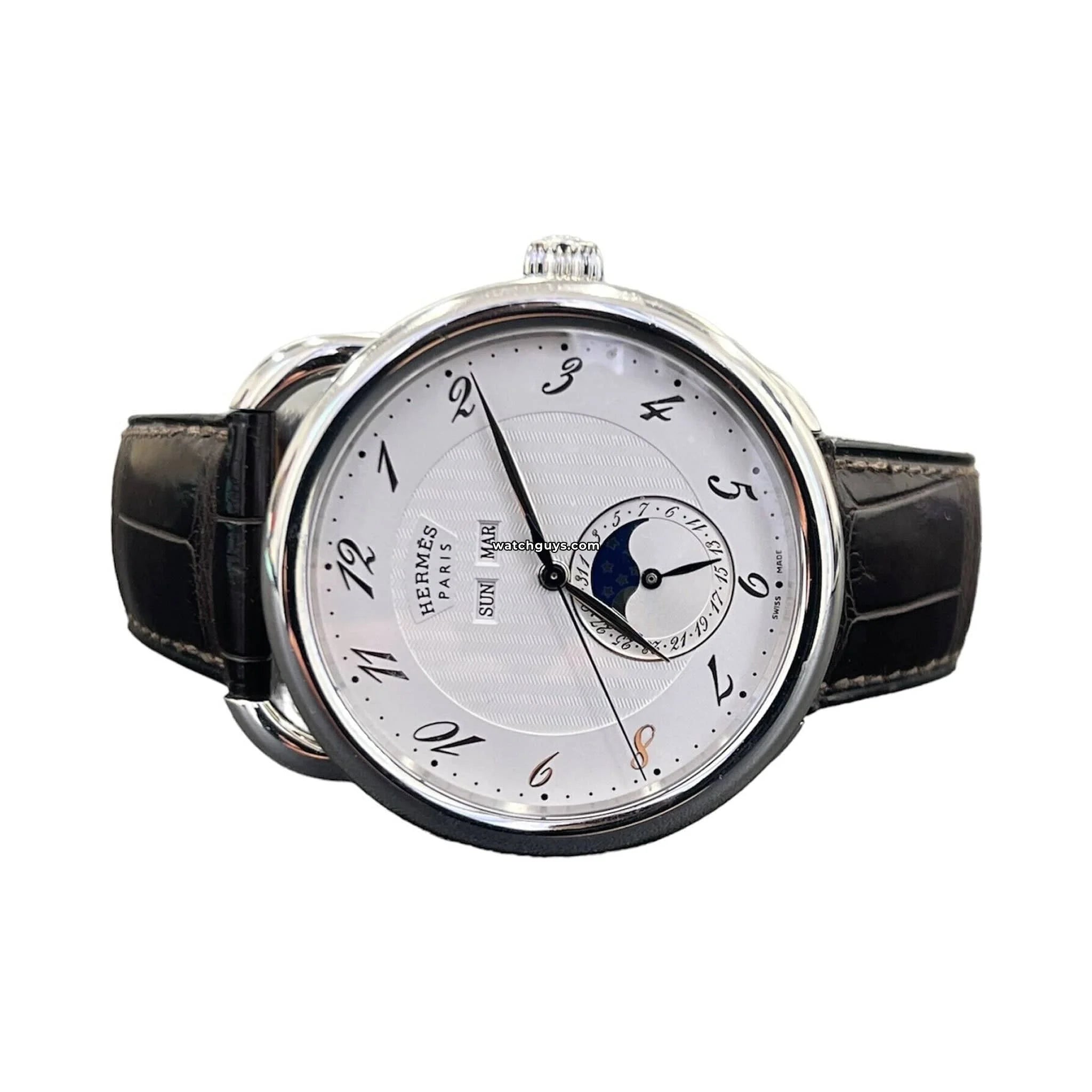 Hermes Arceau Grande Lune Moonphase Watch - Luxury Swiss Automatic Moon Phase Timepiece for Men & Women | Perfect for Formal Events, Business Meetings & Special Occasions