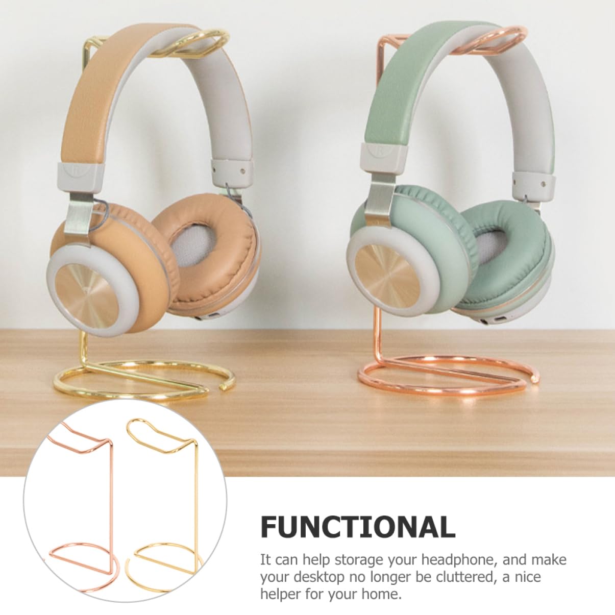 IMIKEYA 2-Pack Headset Holder Mount - Adjustable Headphone Stand, Earphone Hanger for Desk, Gaming Setup, Office & Home Organization - Perfect for Wigs, Headsets & Accessories Storage