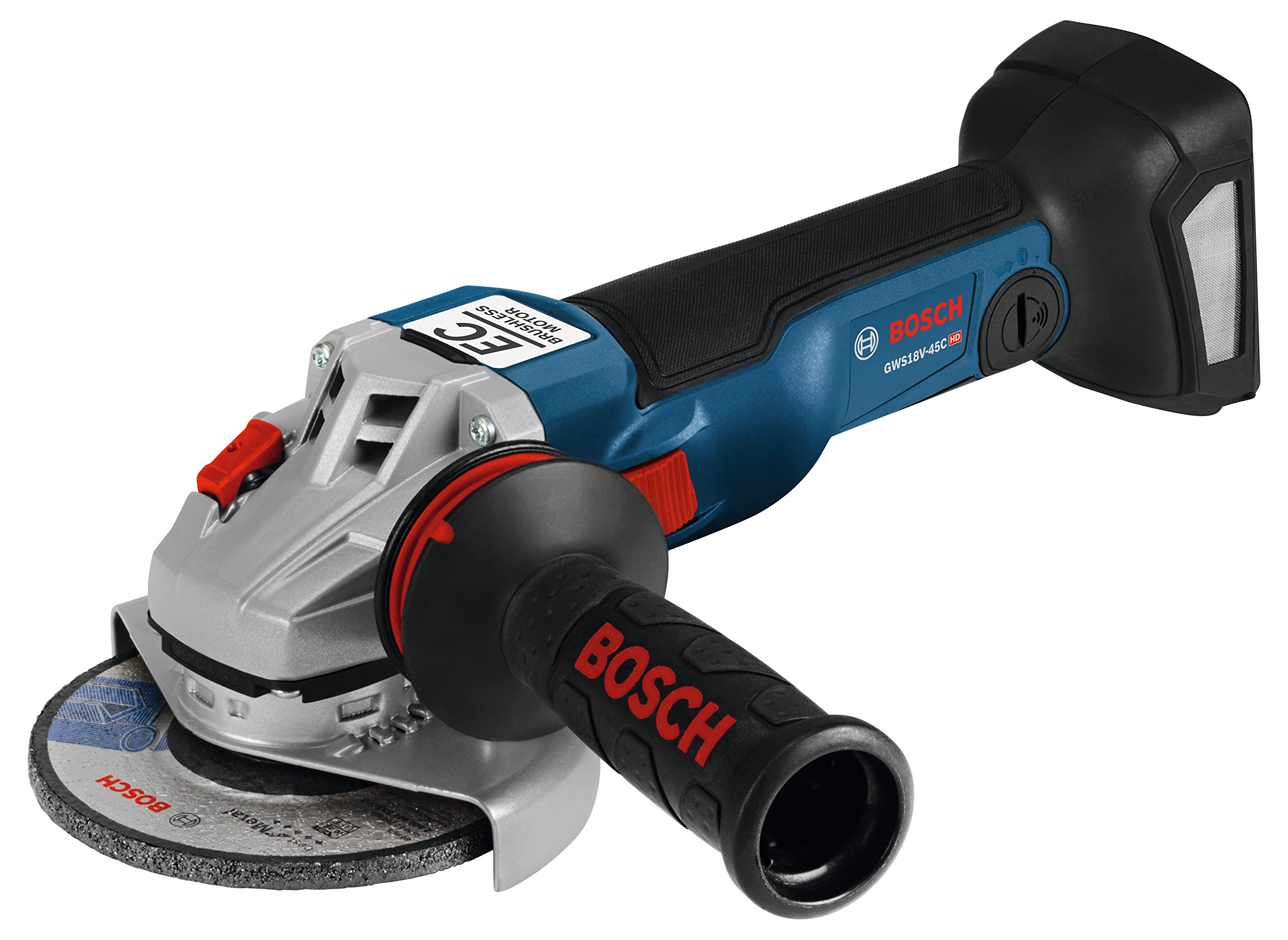 Bosch 18V EC Brushless Connected-Ready 4.5 Inch Angle Grinder (Bare Tool) GWS18V-45CN - Perfect for Metal Cutting, Grinding & Polishing in Construction & DIY Projects