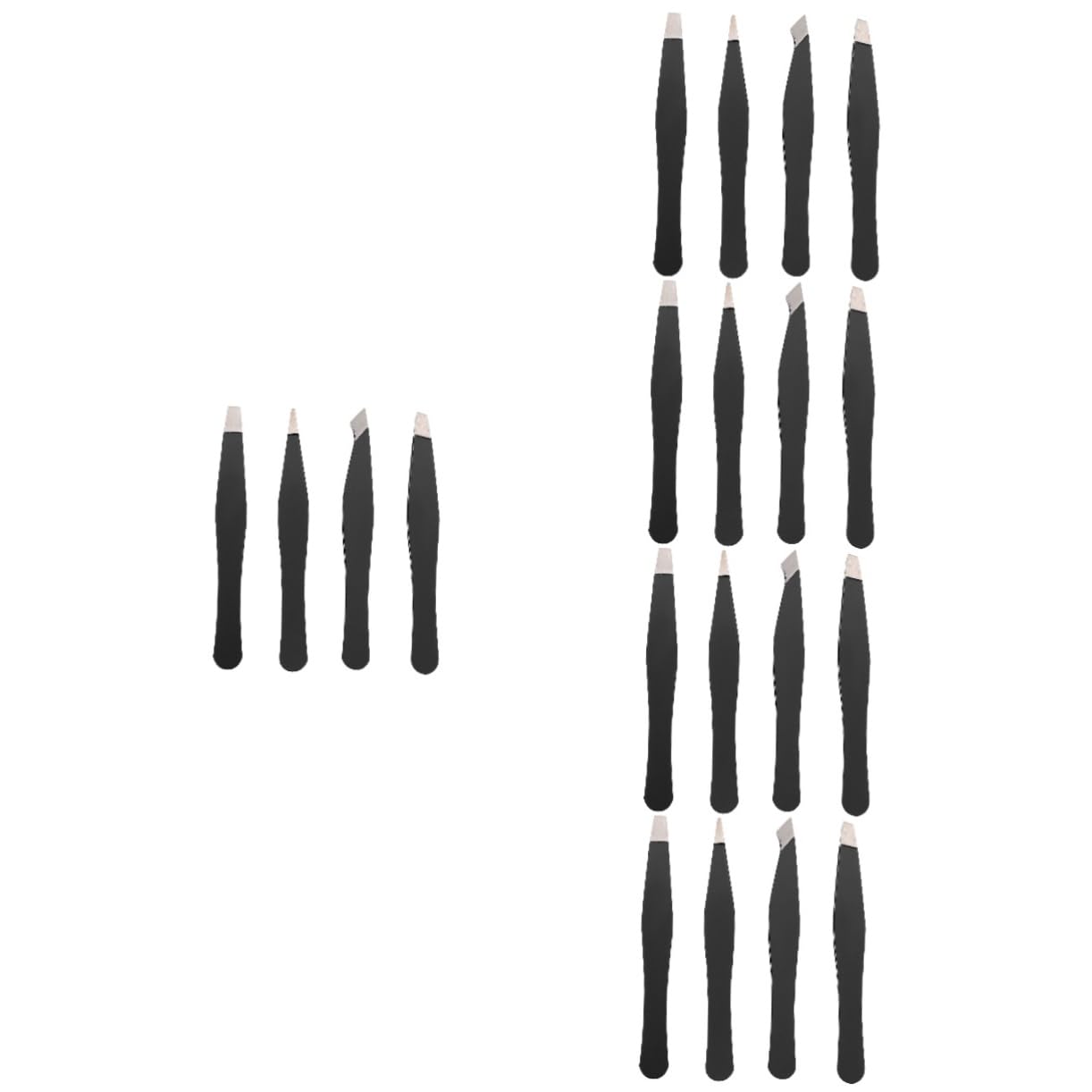 20 Pcs Mini Eyebrow Clips - Professional Eyebrow Makeup & Facial Hair Removal Tools - Black PU Brow Tweezers for Ingrown Hair Removal & Beading Supplies - Perfect for Salon, Home Use & DIY Beauty Care