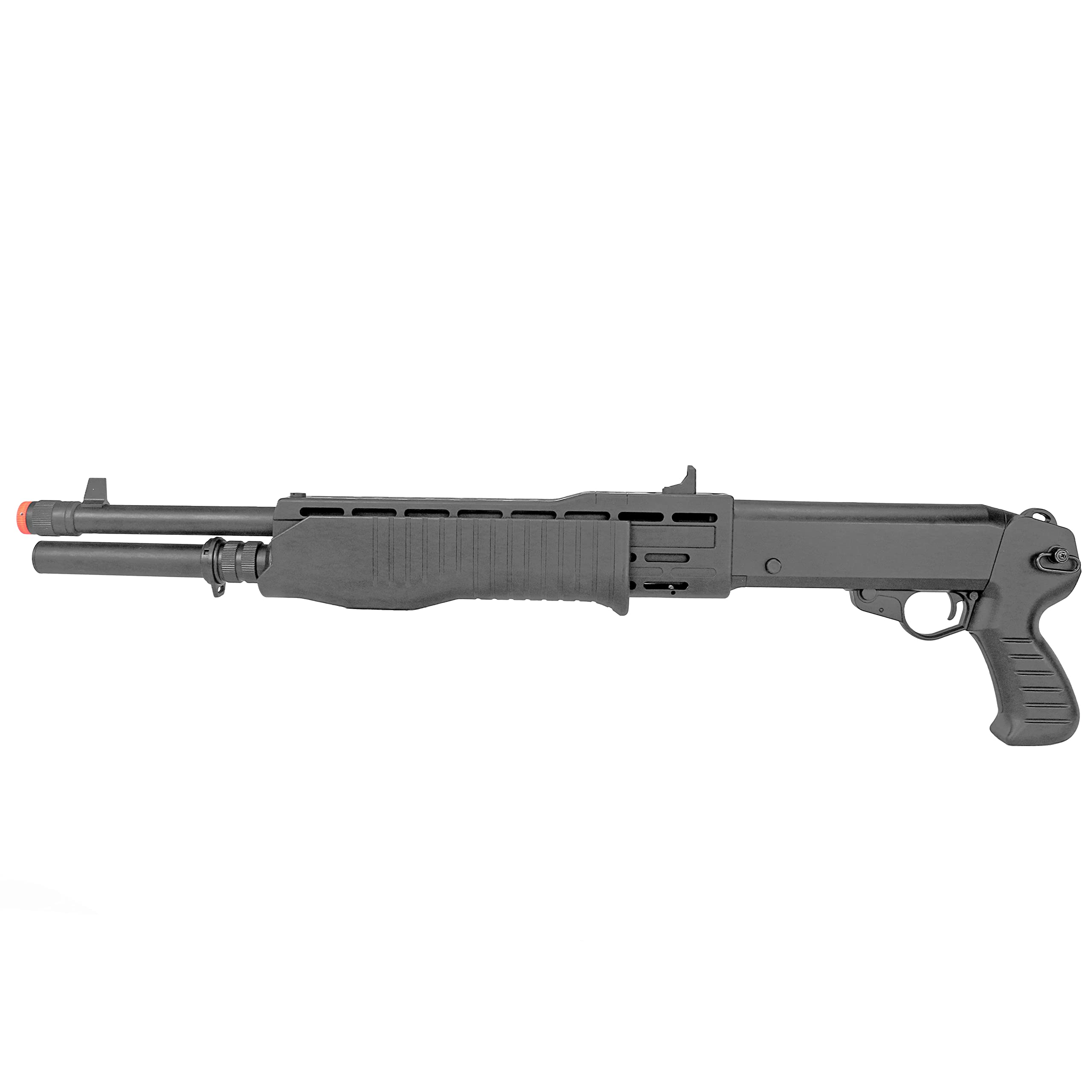 BBTac Tri-Shot Spring Airsoft Shotgun - 3 Barrel Pump Action with Shells, High FPS for Outdoor Airsoft Battles & Tactical Training