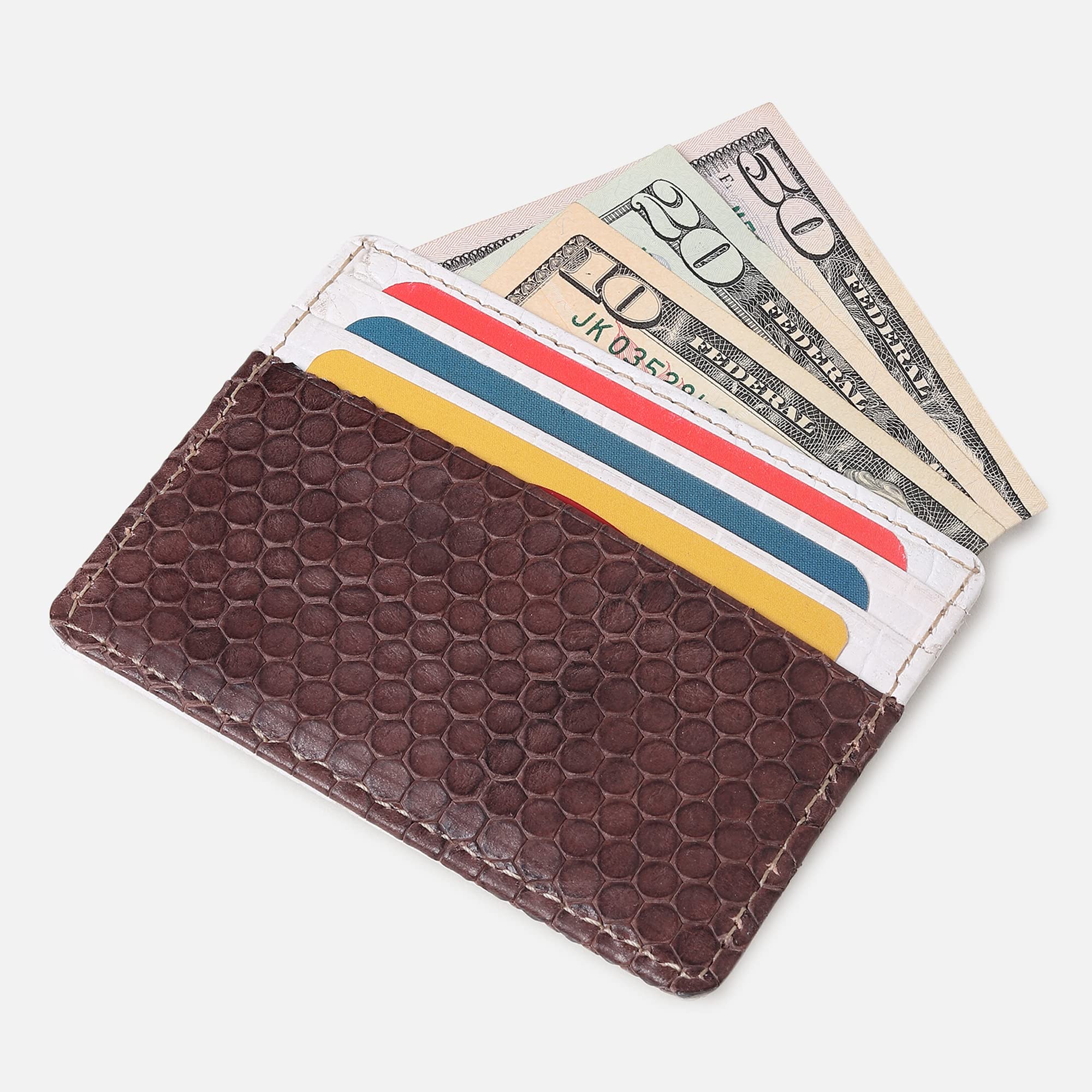 Genuine Leather Credit Card Holder for Men & Women - Ultra Thin Minimalist Wallet with RFID Protection - Slim Front Pocket Card Case for Travel & Everyday Use - Perfect Gift in Premium Gift Box