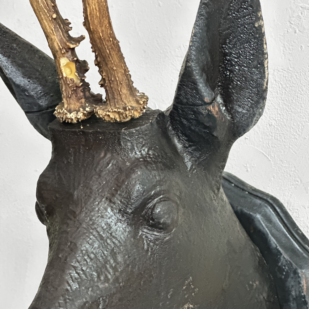 Handcrafted Black Forest Wooden Deer Statue (#547) - Rustic Home Decor, Perfect for Cabin, Lodge, or Christmas Decoration