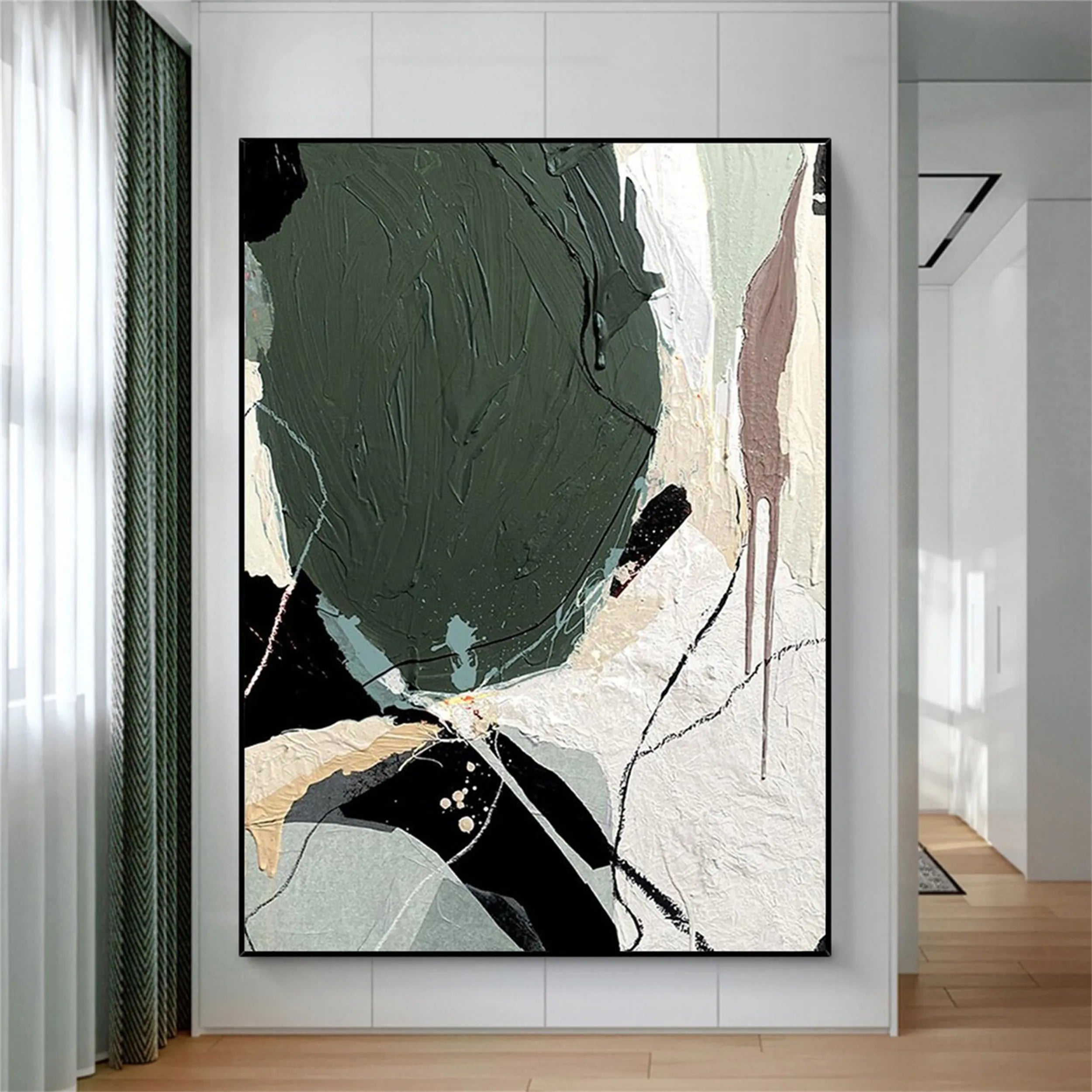 Blue & Green Abstract Wall Art Print #BG033 - Modern Home Decor for Living Room, Bedroom & Office