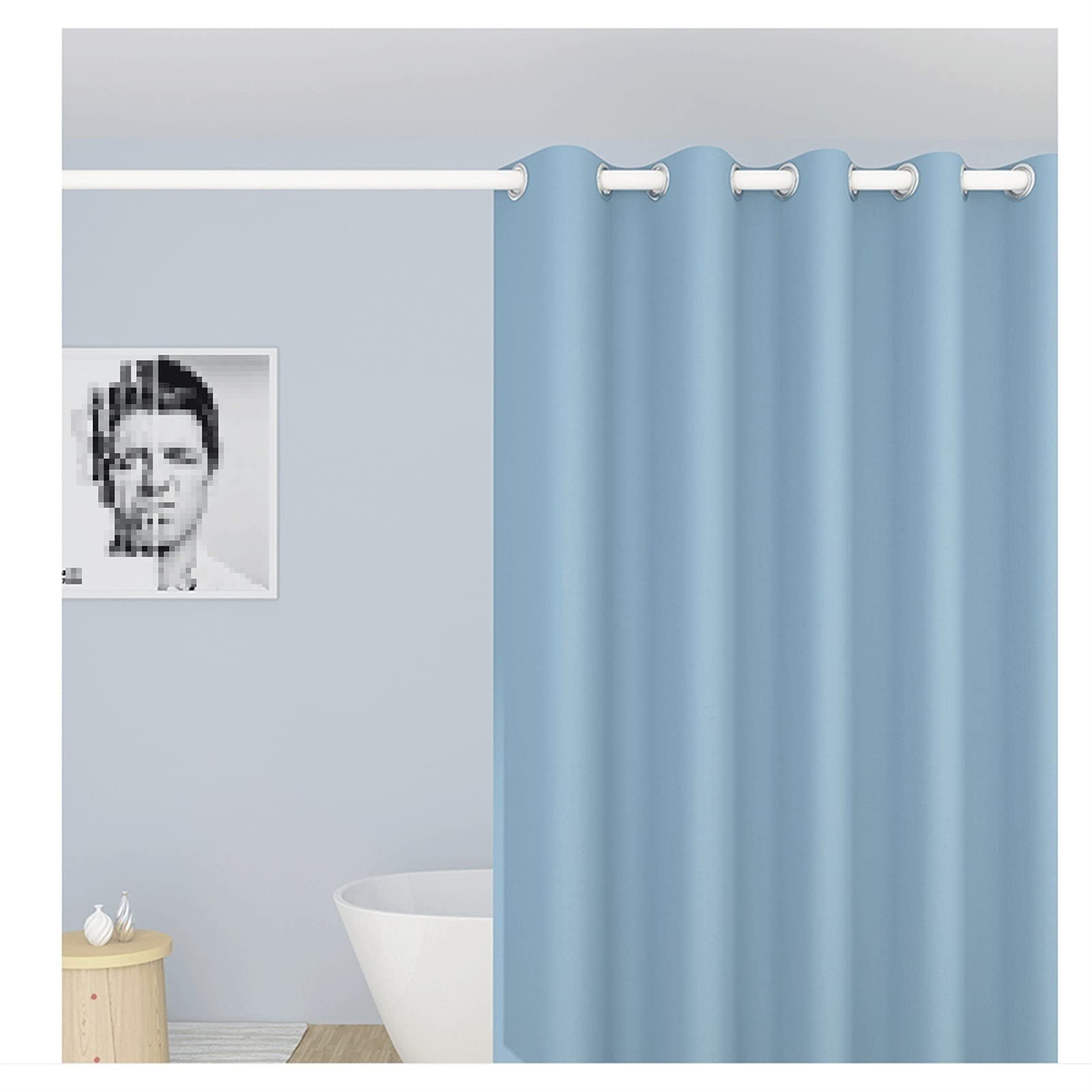 QBV Waterproof Polyester Shower Curtain - Rustproof with Weighted Hem & Large Grommets, 180x220cm for Bathtub or Shower Stall - Perfect for Home, Hotel & Spa Bathroom Decor