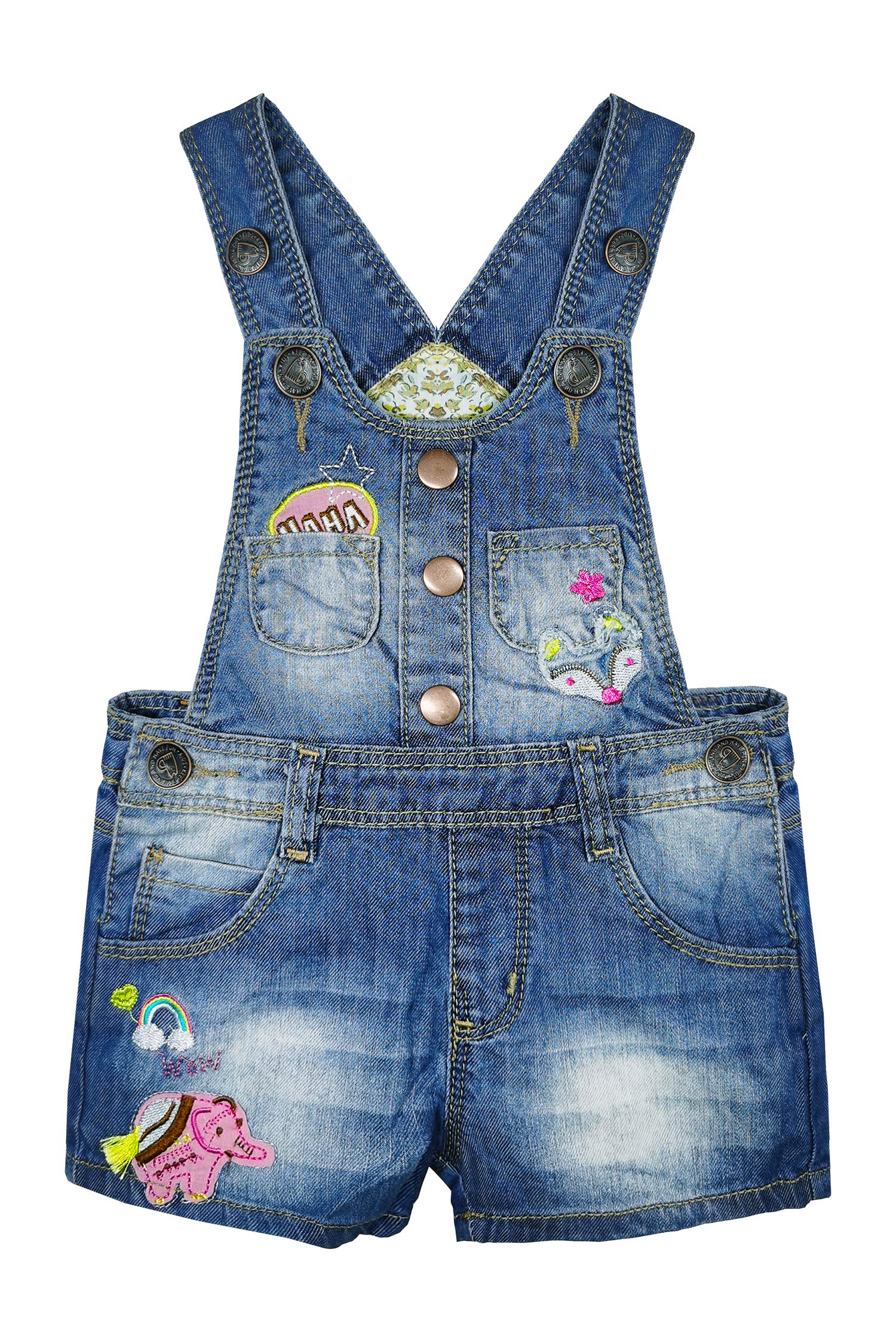 KIDSCOOL SPACE Baby & Toddler Denim Shortalls - Adjustable Summer Overalls for Girls & Boys | Playtime, Beach & Outdoor Adventures