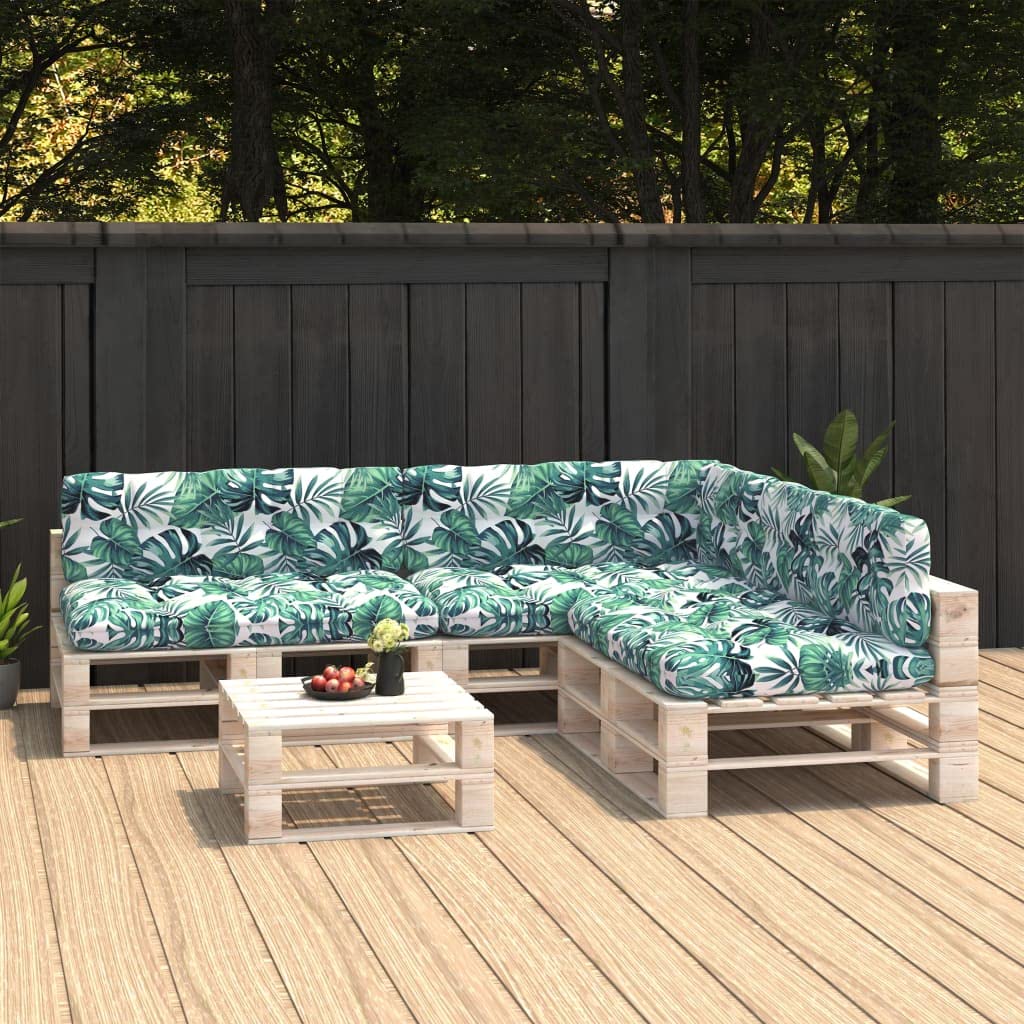 7-Piece Leaf Pattern Outdoor Cushion Set - Settee, Swing, Bench & Chair Replacement Cushions for Patio Furniture - Perfect for Garden, Deck & Backyard Relaxation