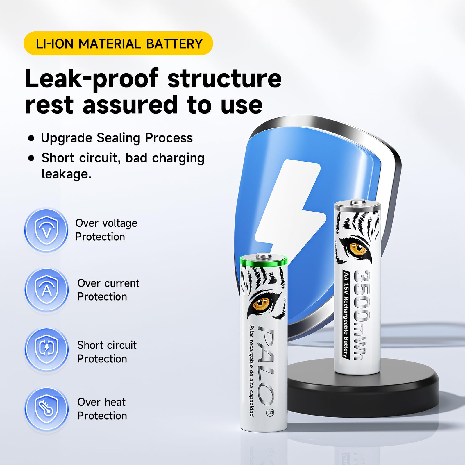 MSPALOCELL 12 Pack Rechargeable AA Lithium Batteries 3500mAh 1.5V - High Capacity Long Lasting AA Lithium Batteries for Blink Camera, Flashlights, Toys, Remote Controls & Household/Business Devices