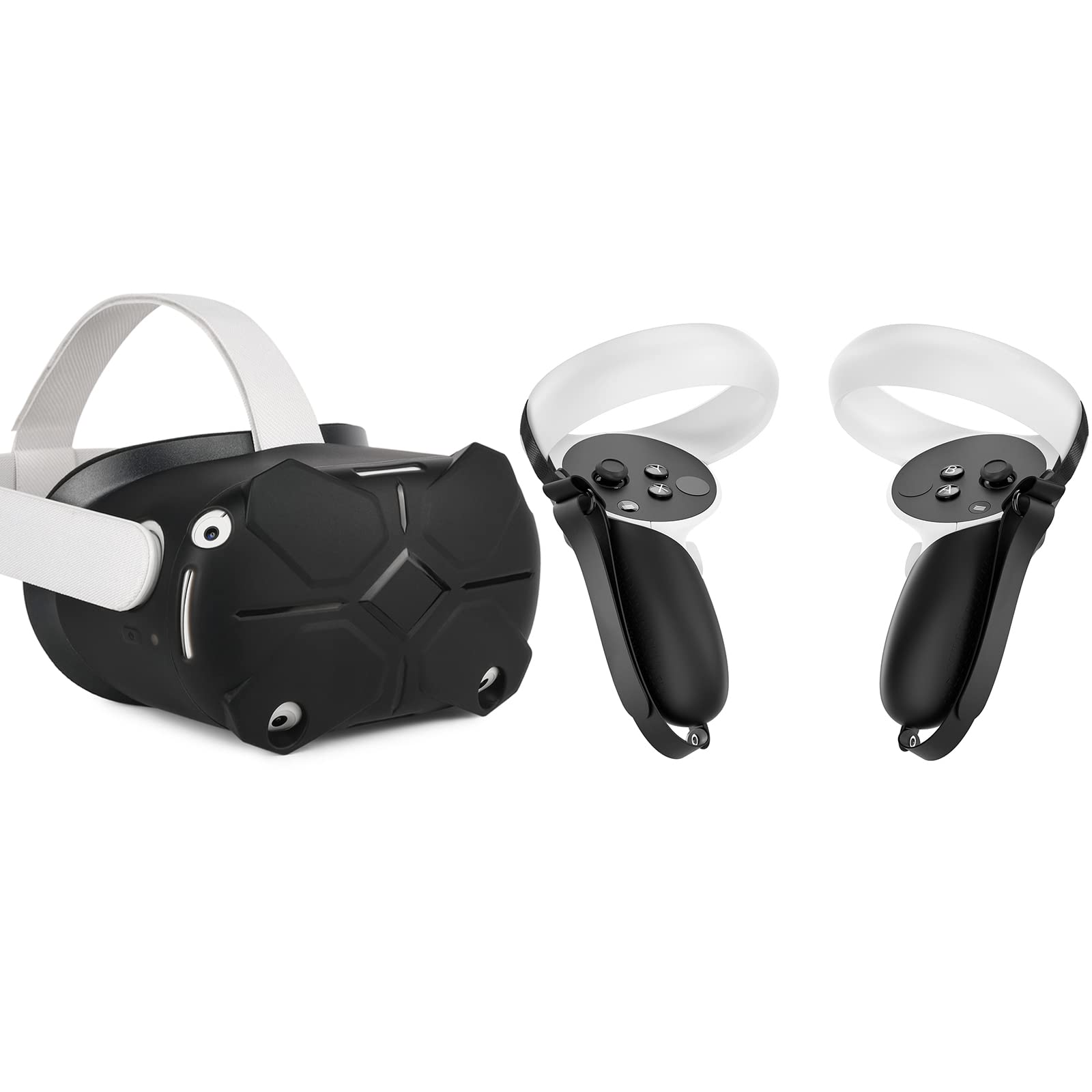 Oculus Quest 2 VR Headset Front Cover Protector & Controller Grips - Anti-Scratch Protective Shell for Enhanced Gaming Experience - Perfect for VR Gaming, Fitness, and Entertainment