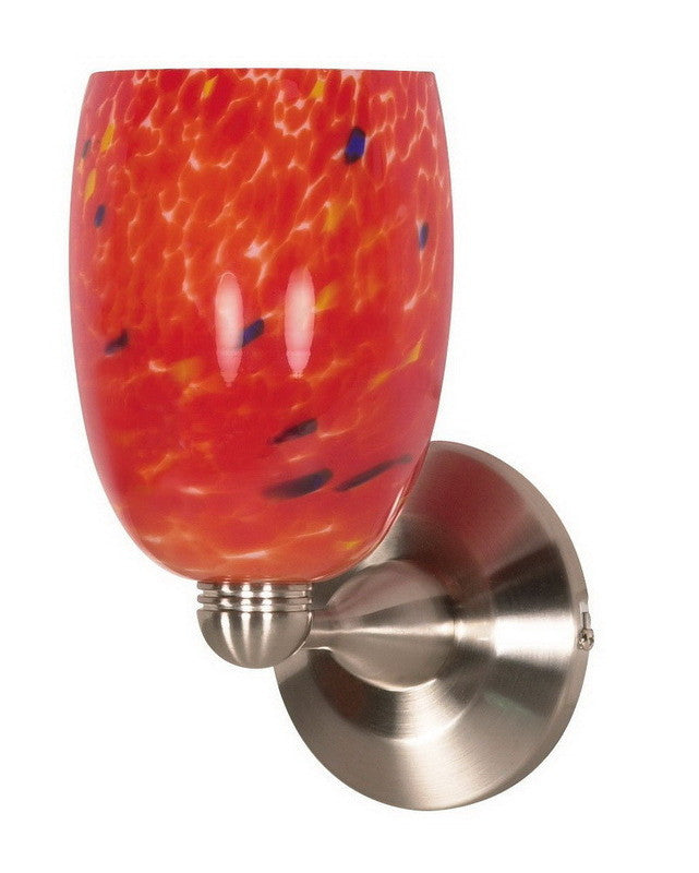 Nuvo Lighting 60 706 Brushed Nickel Wall Sconce with Molten Lava Glass Shade - Modern Bedroom, Hallway, or Entryway Light Fixture