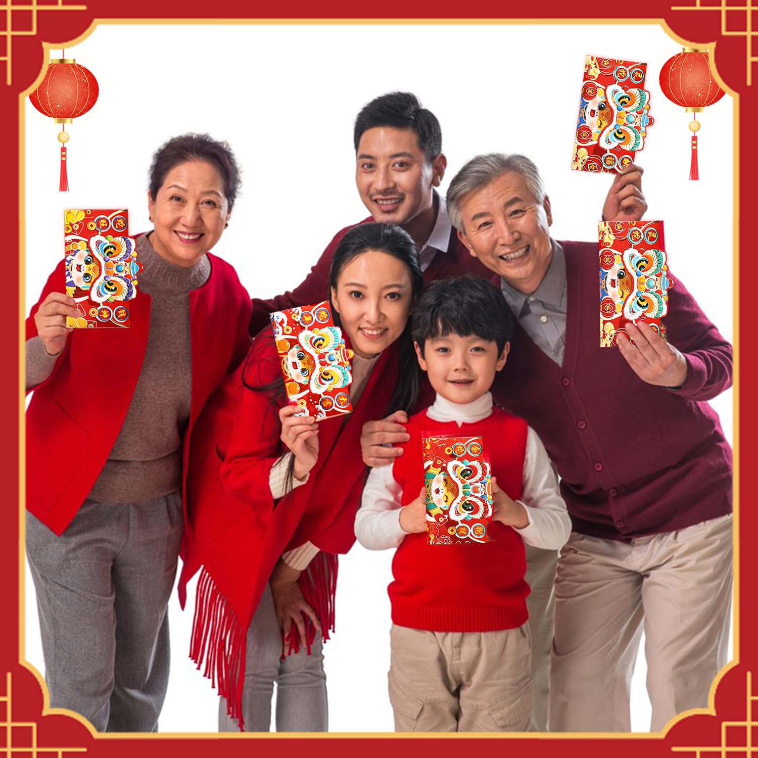 12 PCS 2025 Year of The Snake Chinese New Year Red Envelopes - Traditional Lucky Money Pockets for Lunar Spring Festival Gifts | Perfect for Blessings, Celebrations & Cultural Events