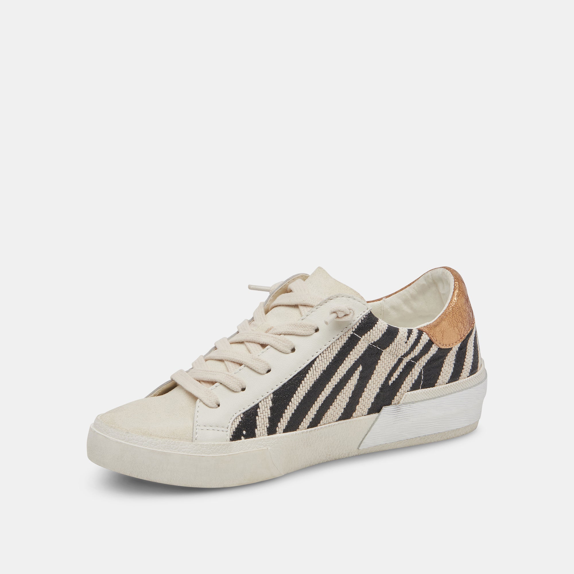 ZINA SNEAKERS Women's Fashion Sneakers - Zebra Print Fabric Shoes for Casual Wear, Running & Walking - Trendy Street Style Footwear for Everyday Outfits