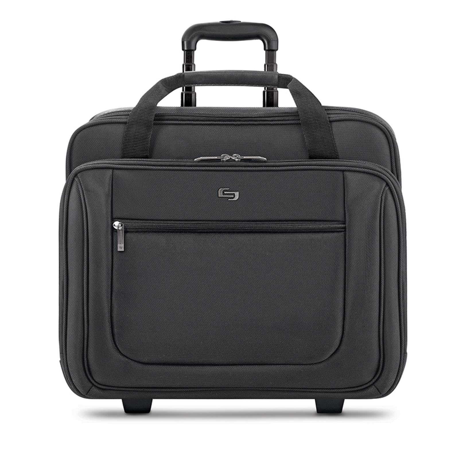 Solo New York Bryant Rolling Laptop Bag with Wheels - 17.3 Inch Wheeled Briefcase for Business Travel, Black Carry On Luggage with Telescoping Handle (14