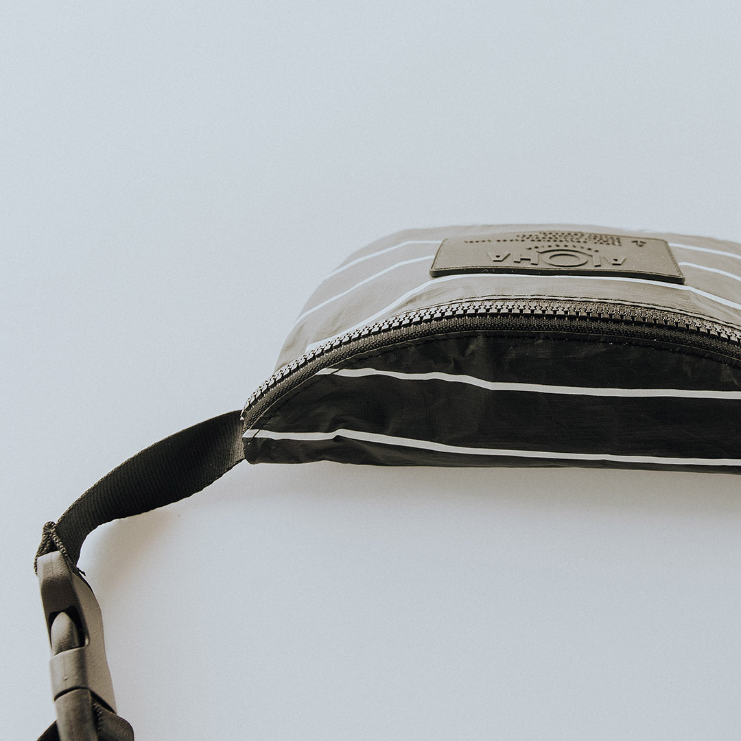 Aloha Pinstripe Mini Hip Pack - Stylish Waist Bag for Travel, Hiking & Festivals | Water-Resistant & Lightweight