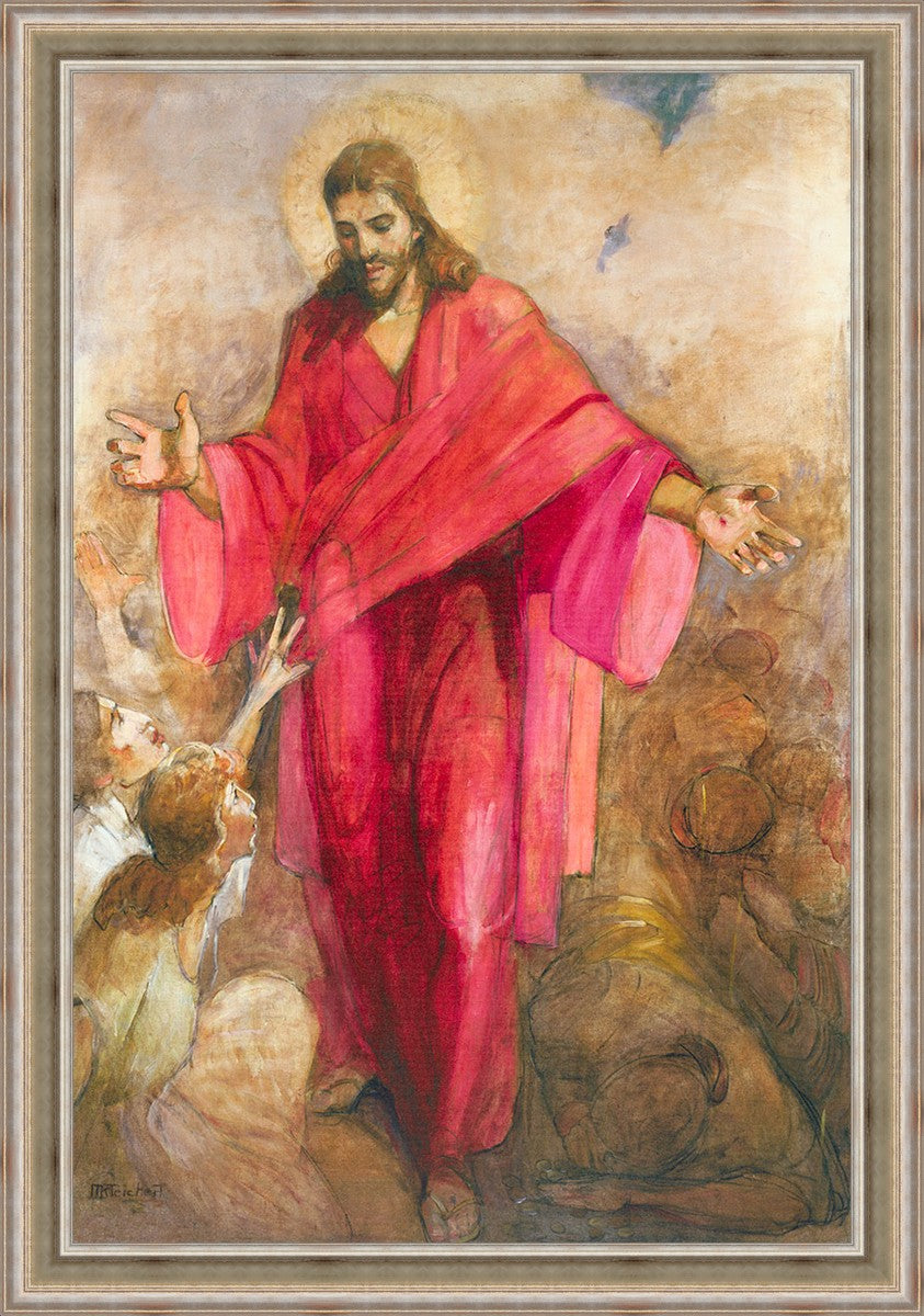 Large Christ in Red Robe Wall Art - Religious Home Decor for Living Room, Bedroom & Church