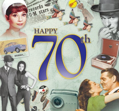 70th Birthday Gift Set - Greeting Card & Chart-Topping Hits CD | Perfect for Milestone Celebrations & Music Lovers