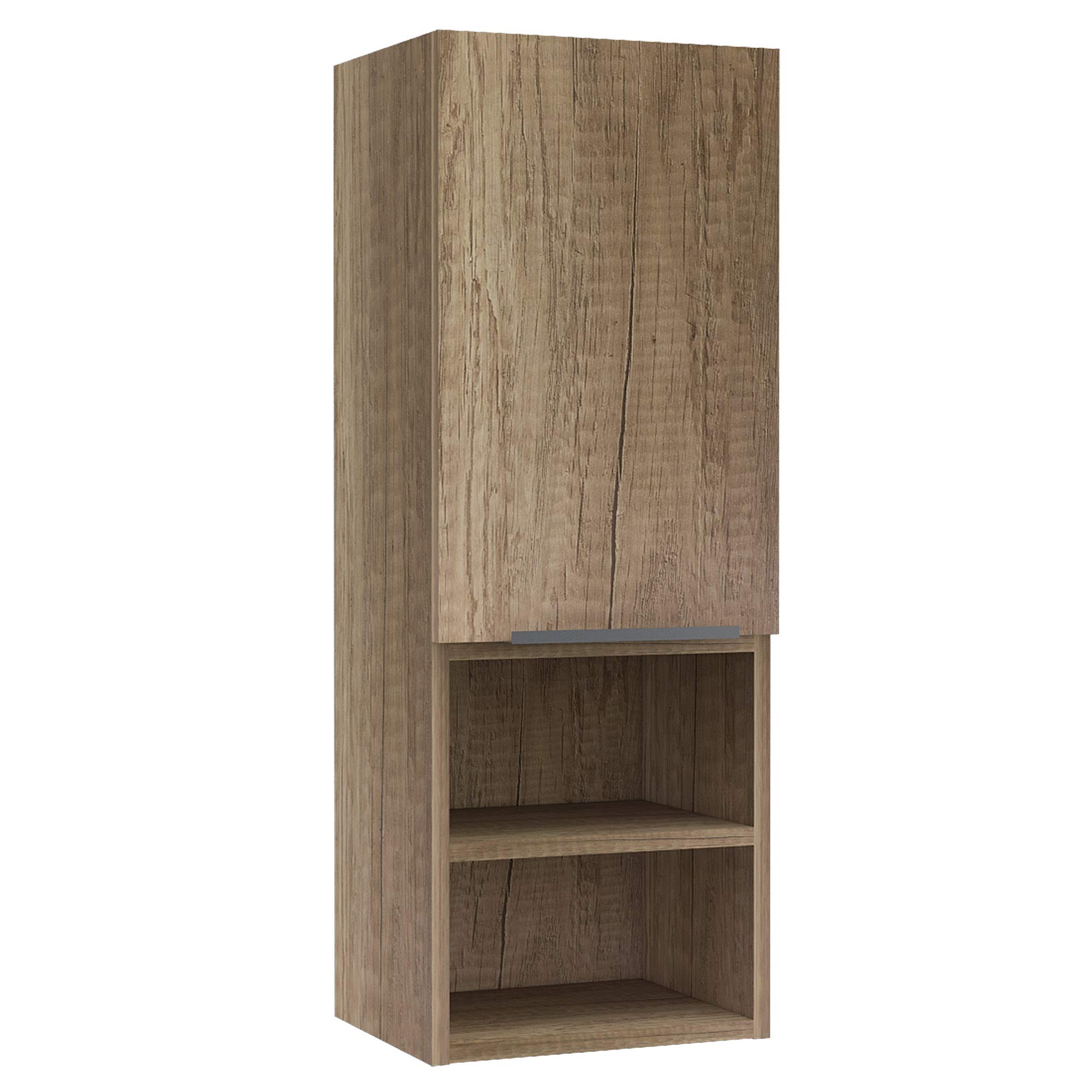 Savona Single Door Medicine Cabinet with 2 Interior & 2 External Shelves, Light Oak Finish - Perfect for Bathroom Storage & Organization