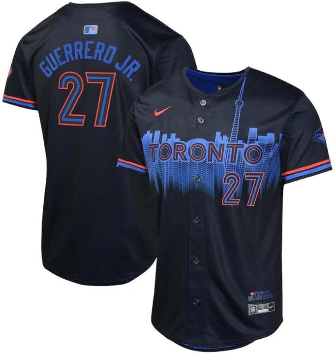 Vladimir Guerrero Jr. Blue Jays 2024 City Connect Limited Edition Navy Jersey for Kids - Youth Sizes 4-16 | Perfect for Baseball Games, Fan Events & Collectibles