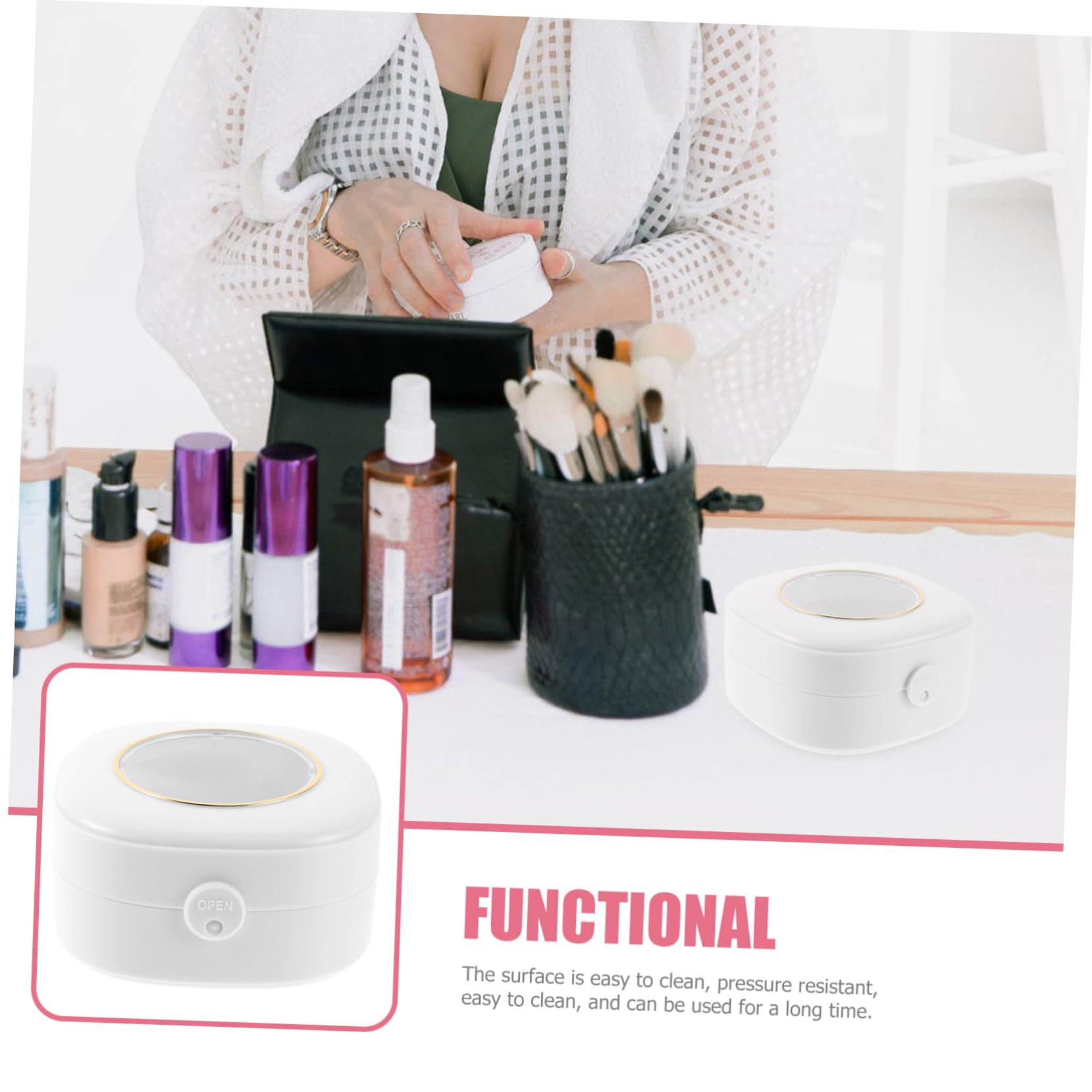 Alipis Hair Clip Organizer for Storage - White Cotton Puff & Abdominal Tool Holder - Perfect for Hairdressers, Travel & Salon Organization (Great for Traveling, Salon Storage & Home Use)