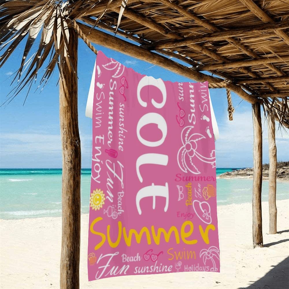 Custom Personalized Beach Towel with Name - Soft Bath & Pool Towel for Women, Men, Kids, Boys & Girls | Perfect Summer Gift for Vacation, Swimming, Beach Trips & Outdoor Activities