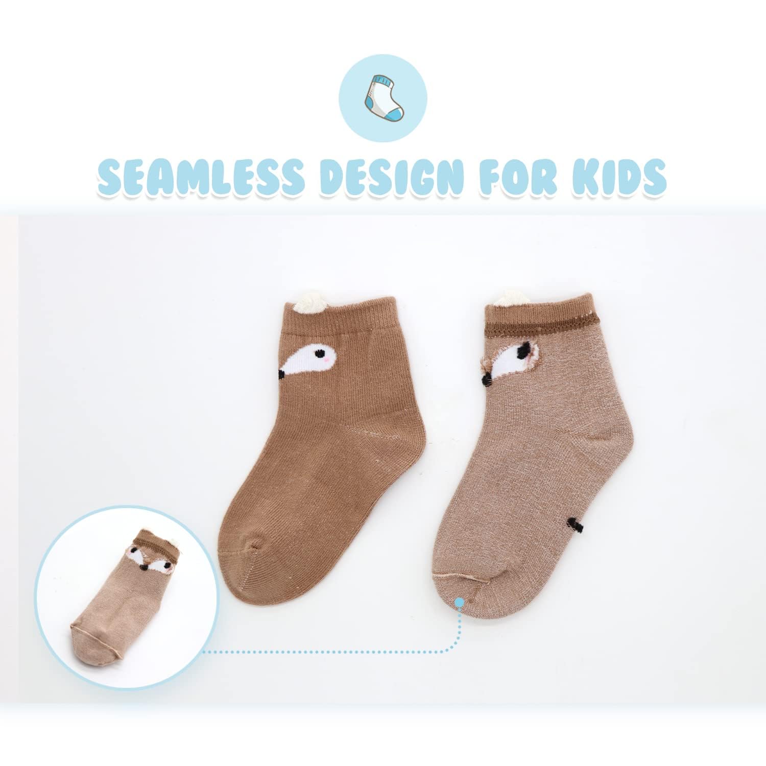 Adorable Animal Cat Socks for Toddler Girls - Soft Cotton Ankle & Quarter Crew Socks for Kids - Perfect for Playtime, School & Everyday Wear