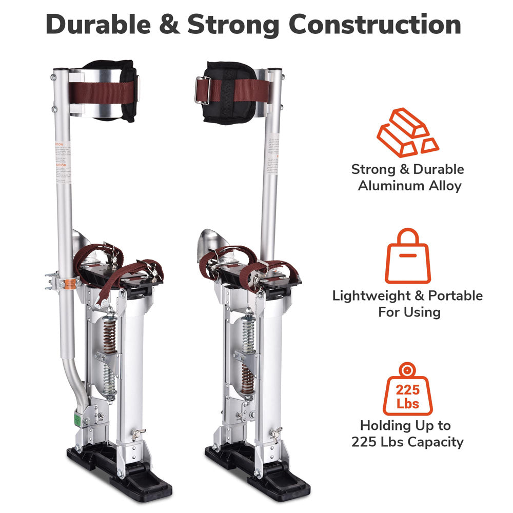 TheLAShop 16 to 24 Inch Adjustable Aluminum Drywall Stilts for Painting - Lightweight & Stable Construction Work, Ceiling Repair, and DIY Home Improvement Projects