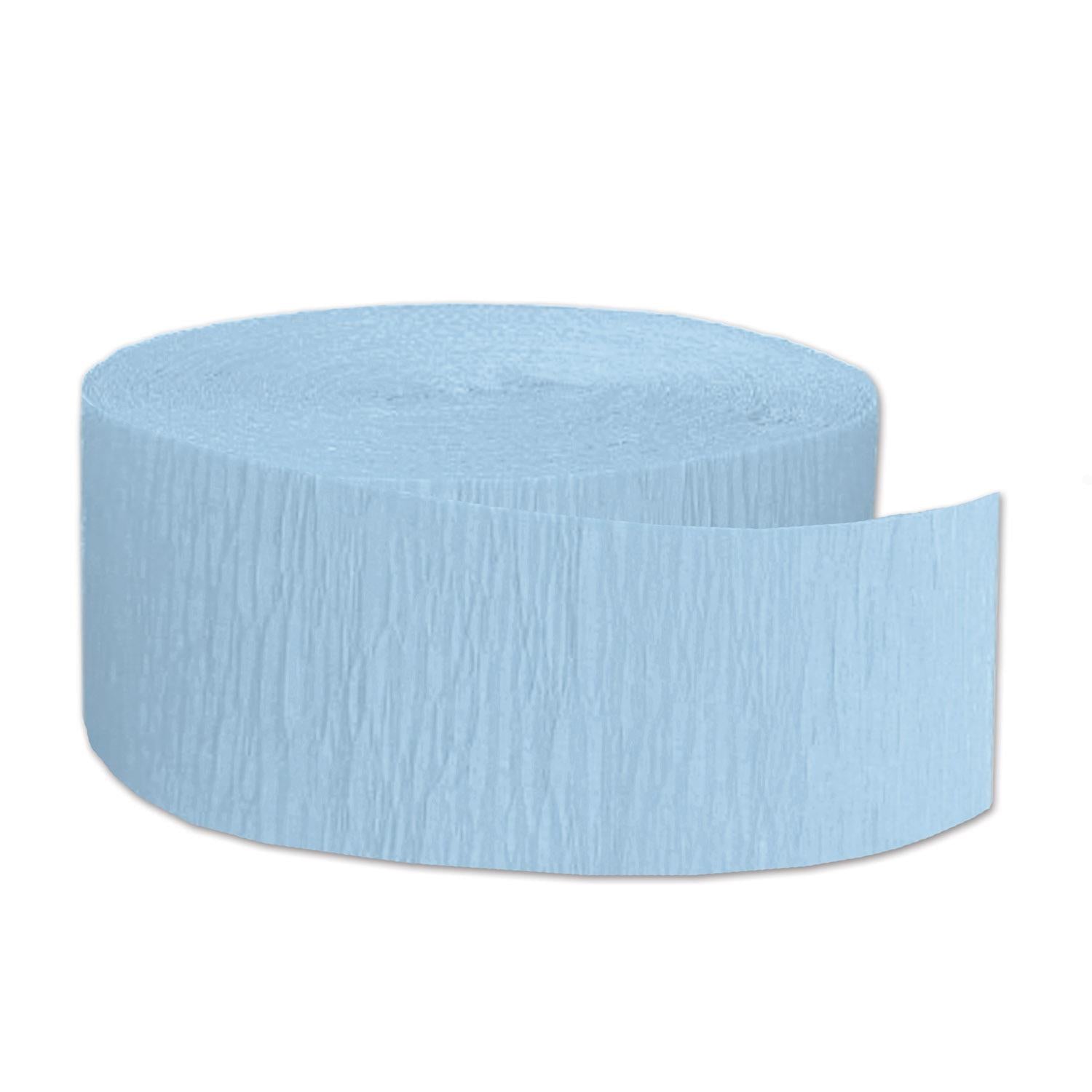 12 Pack Beistle FR Festive Party Crepe Streamers - Light Blue Decoration for Birthday, Wedding & Holiday Celebrations